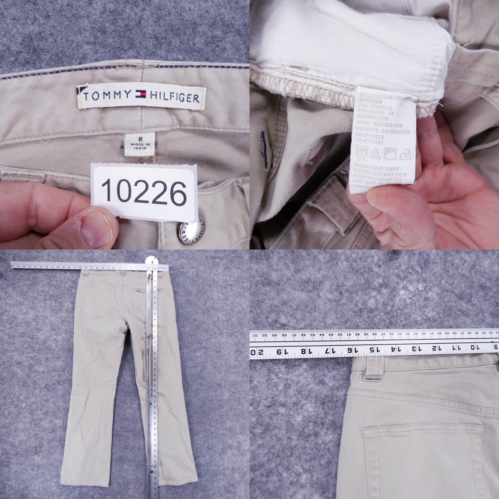 Tommy Hilfiger Tommy Hilfiger Pants Womens 8 Stretch Flat Front Boot Beige Button Fly Ladies Size 30" / US 8 / IT 44 - 8 Thumbnail