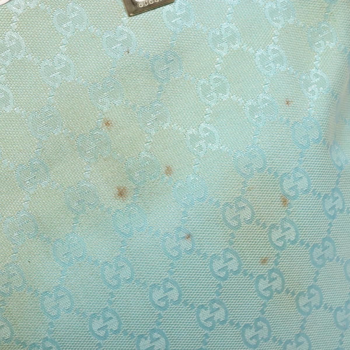 Gucci GUCCI GG Canvas Tote Bag Turquoise Blue Gold 002 002 Size ONE SIZE - 14 Thumbnail