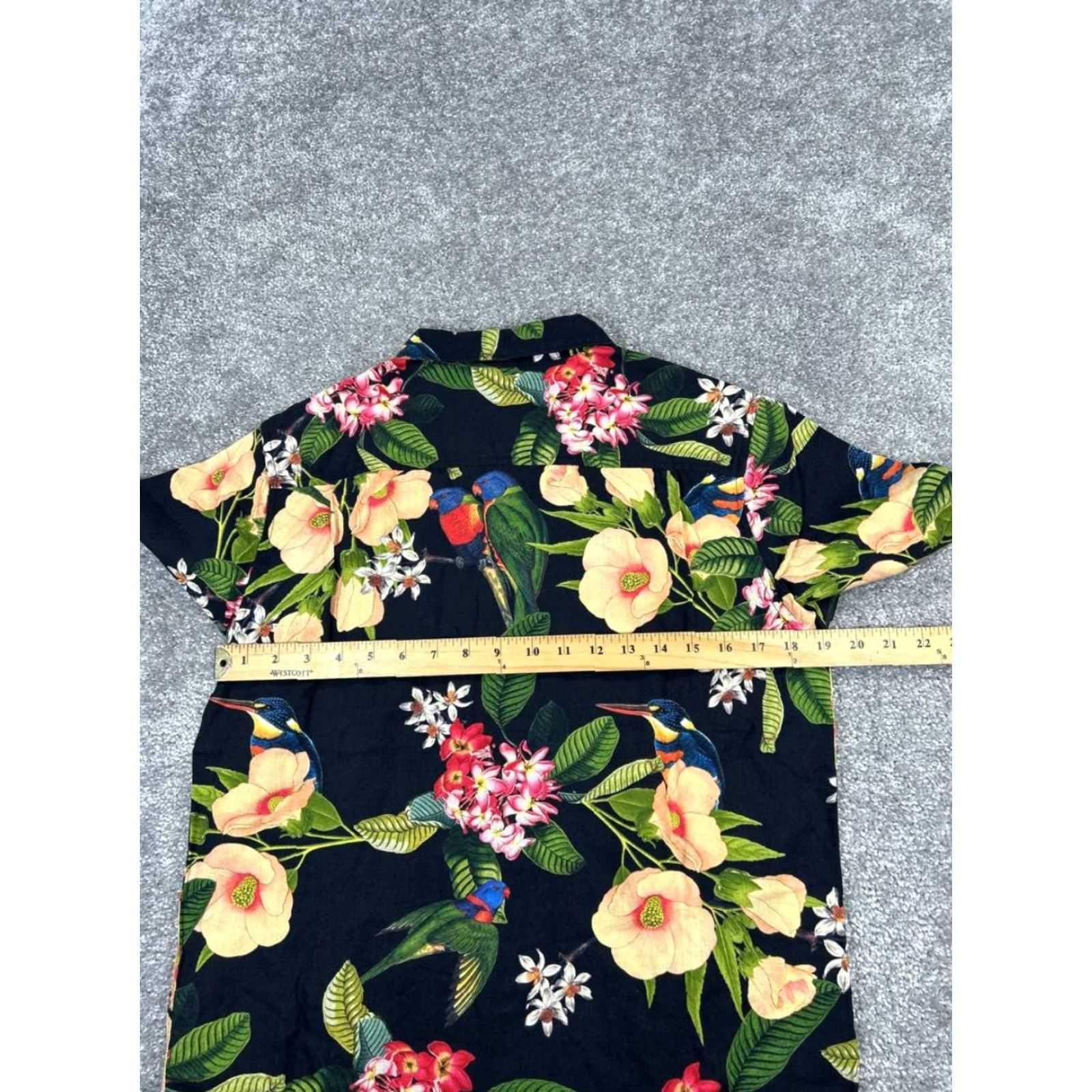 Roark Roark Shirt Mens Small Black Green Yellow Pink Floral Cotton Linen Button Up Size US S / EU 44-46 / 1 - 5 Thumbnail