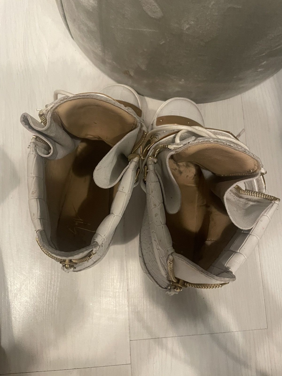 Giuseppe Zanotti Guiseppe zanotti grey croc embossed leather HT wedge sneaker Size US 8 / IT 38 - 5 Thumbnail
