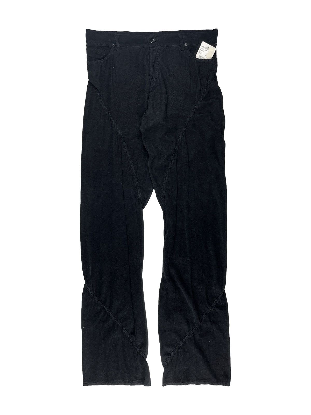 image of Rick Owens OG Spiral Cut Flared Corduroy Bootcut Jeans in Black, Men's (Size 32)
