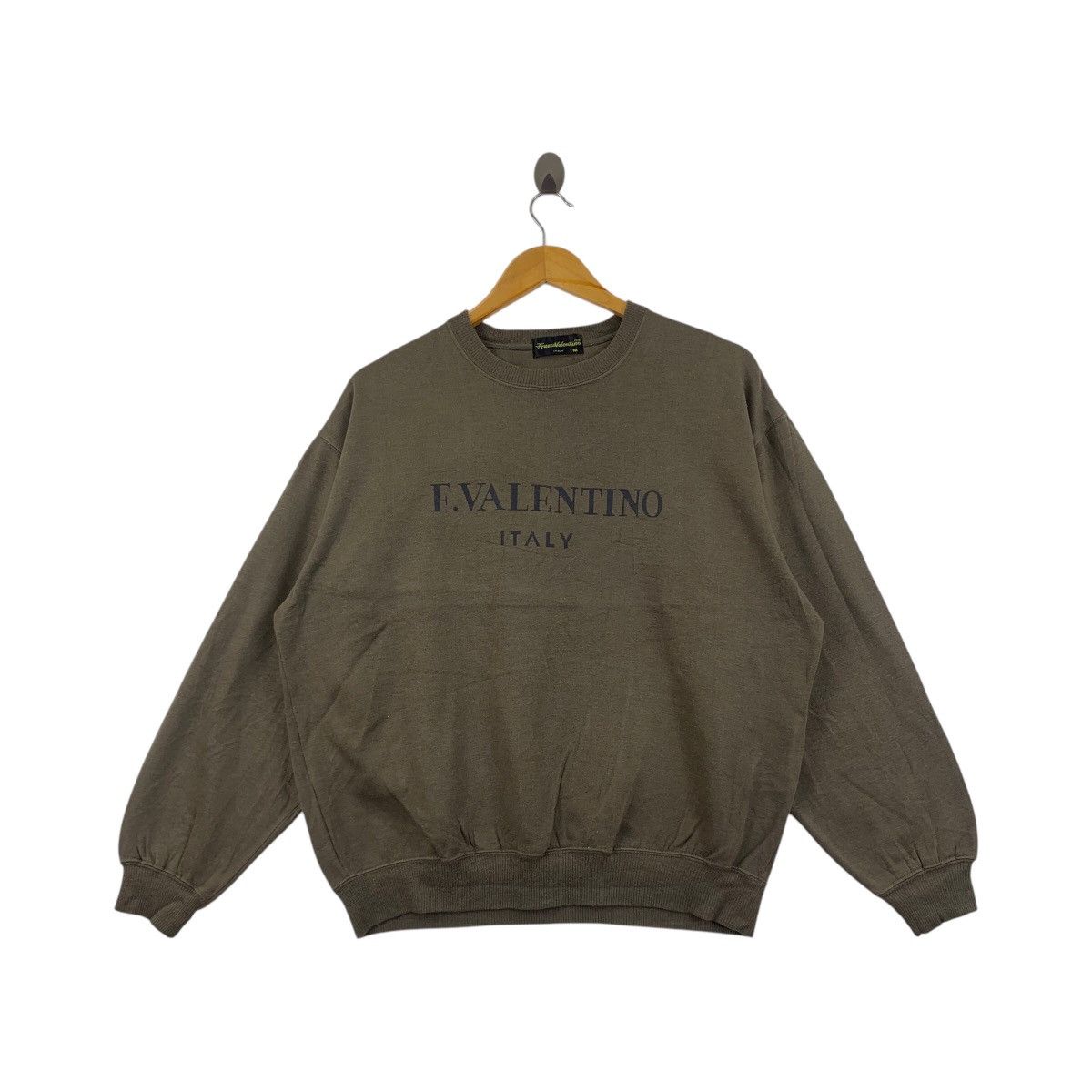 Vintage Vintage FRANCO VALENTINO ITALY Logo Print Brown Sweatshirt Size US M / EU 48-50 / 2 - 1 Thumbnail