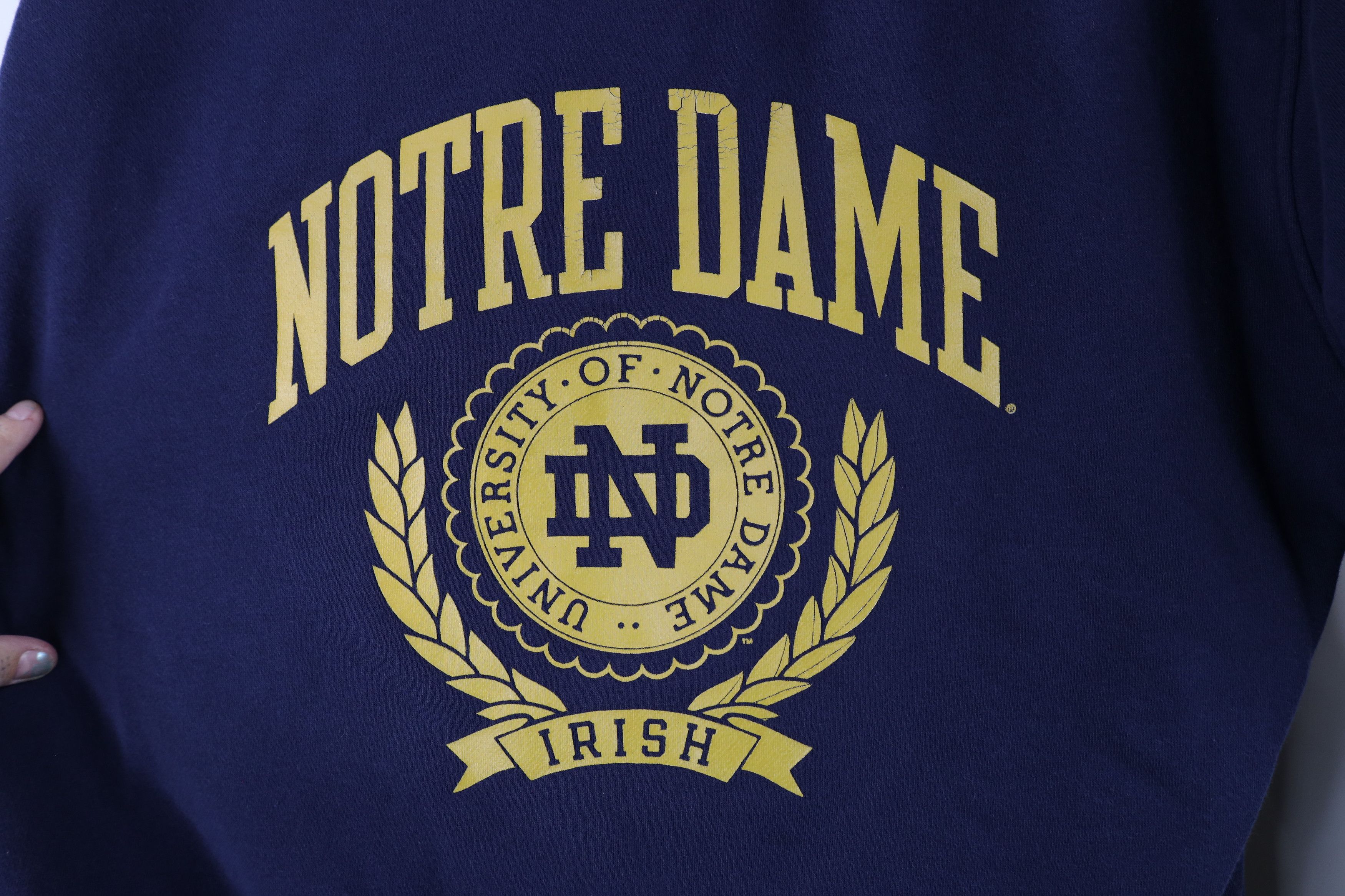 Under Armour × Vintage Under Armour Notre Dame University Crewneck Sweatshirt Size L / US 10 / IT 46 - 4 Thumbnail