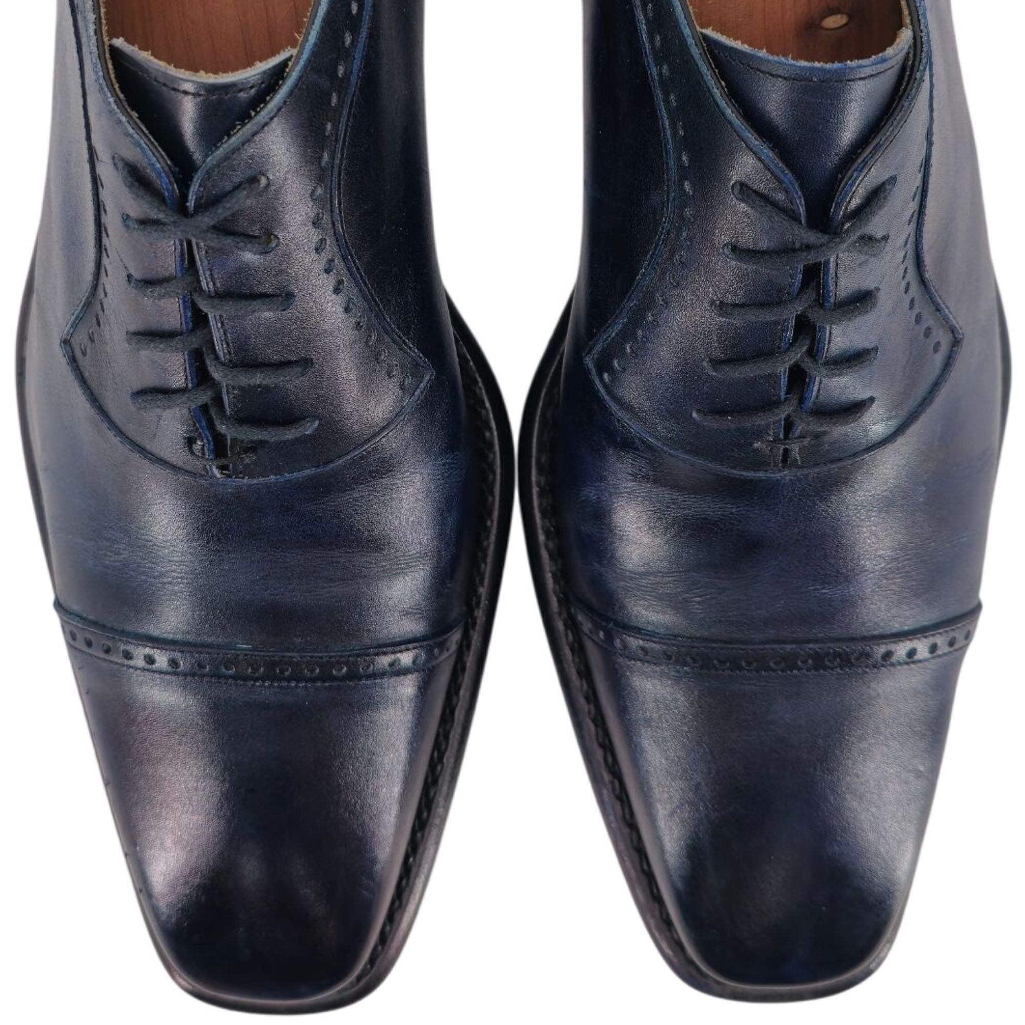 Barneys New York Calzoleria Harris Barneys New York Men 9.5 Blue Leather Shoe Size US 9.5 / EU 42-43 - 2 Thumbnail