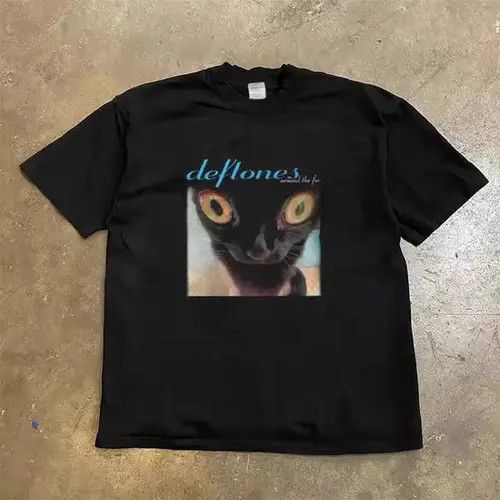VIBE Vintage Hip Hop Funny Cat Print Casual Short Sleeve T-Shirt Size US L / EU 52-54 / 3 - 7 Thumbnail