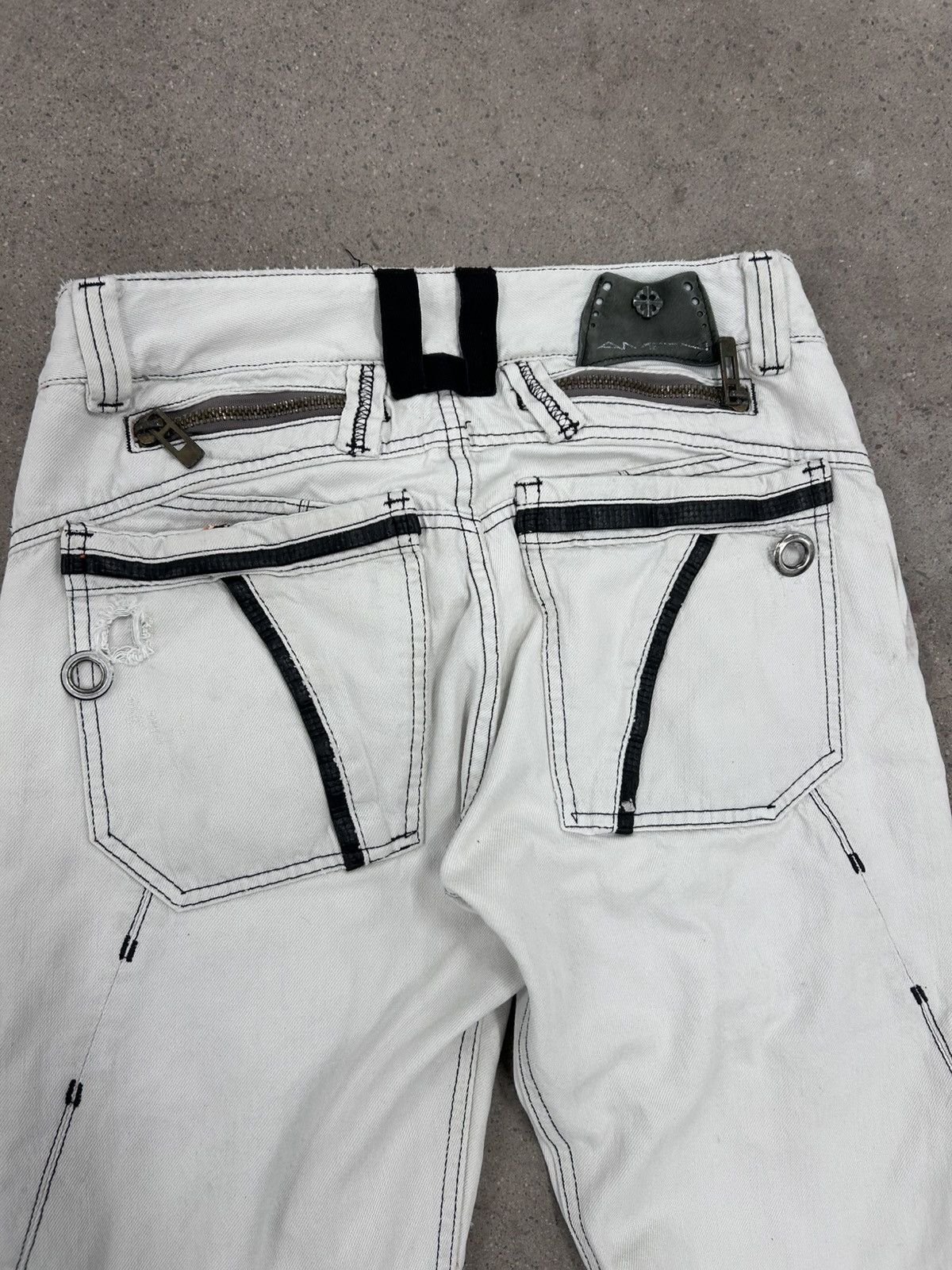 Other Vintage Crazy Hedi Slimane Style Biker Motorcycle Jeans Size US 30 / EU 46 - 7 Thumbnail