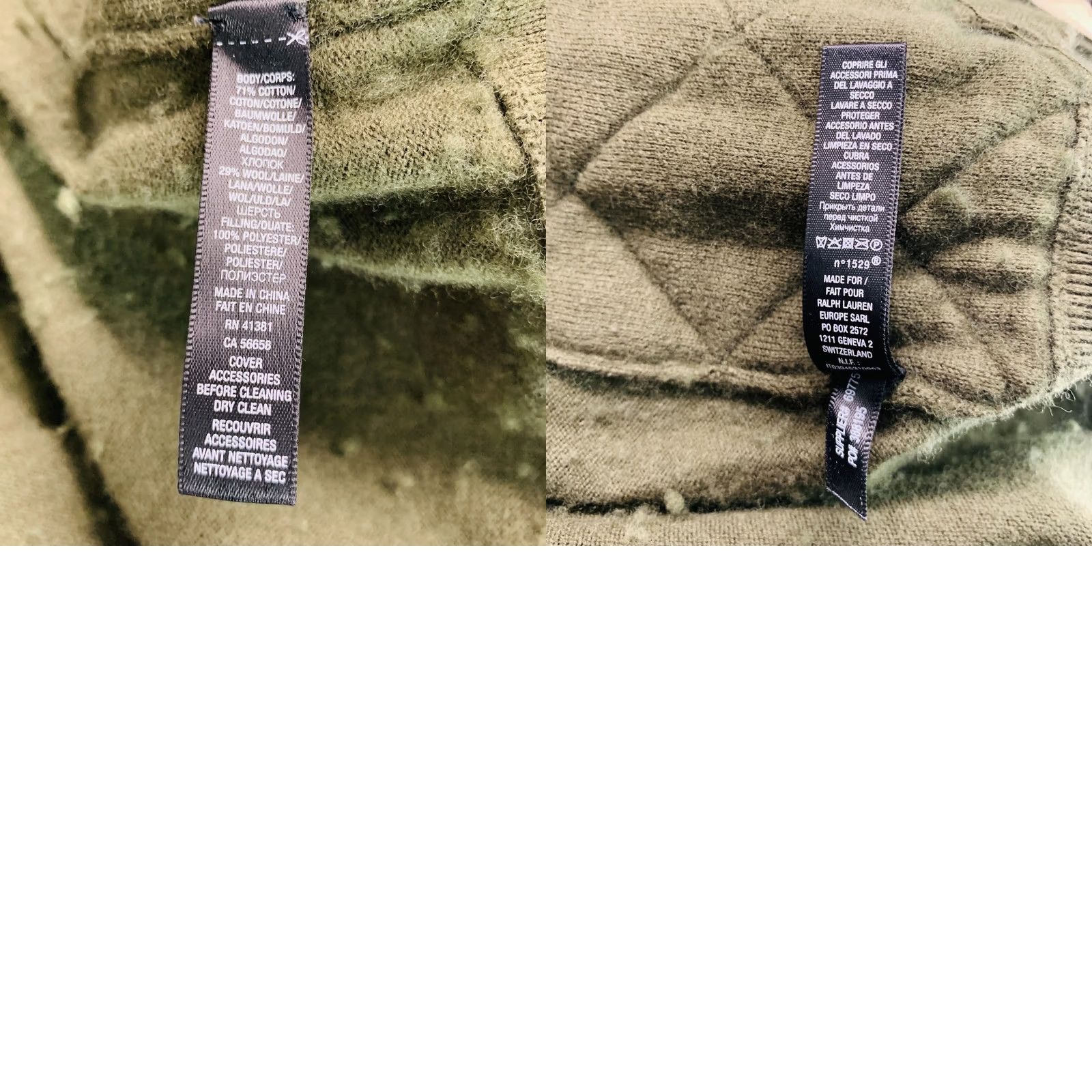 Vintage RRL by RALPH LAUREN Jacket L Green Quilted Cotton Wool Zip Up Mens Size US L / EU 52-54 / 3 - 8 Thumbnail