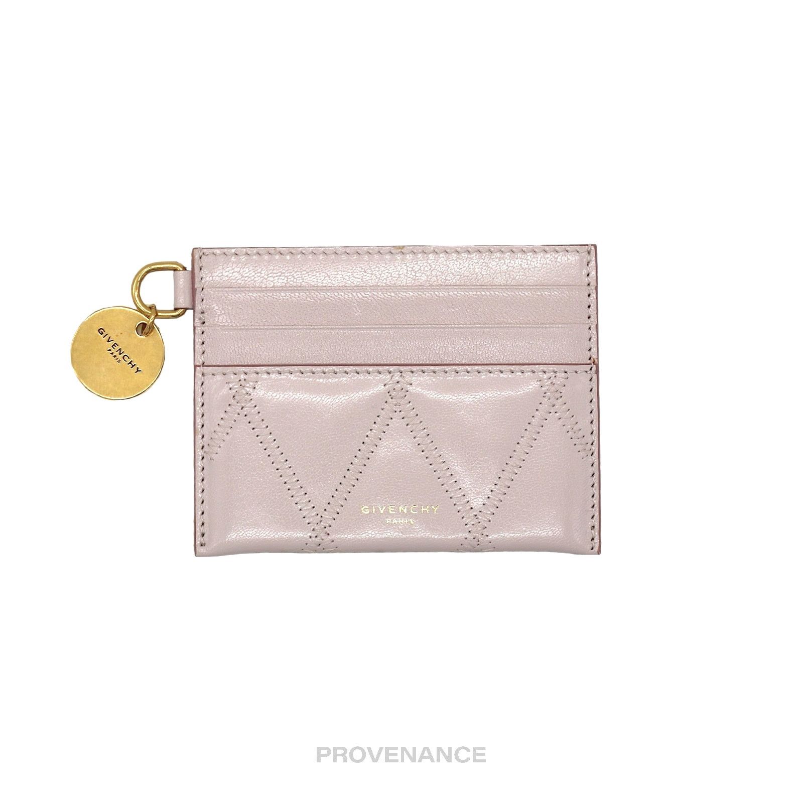 Givenchy 🔴 Givenchy Card Holder Wallet - Quilted Blush Leather Size ONE SIZE - 1 Thumbnail