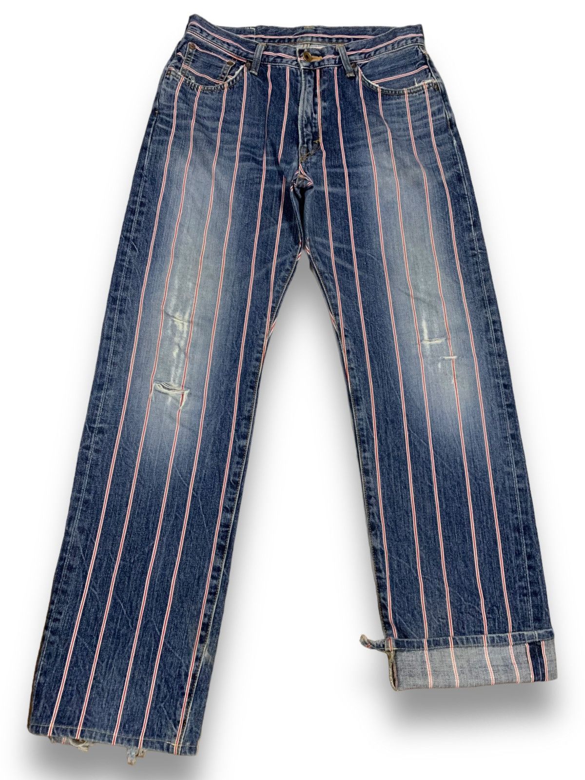 Edwin Vintage Edwin 13Oz Grand Blue Full Selvedge Loose Fit Jeans Size US 31 - 1 Thumbnail
