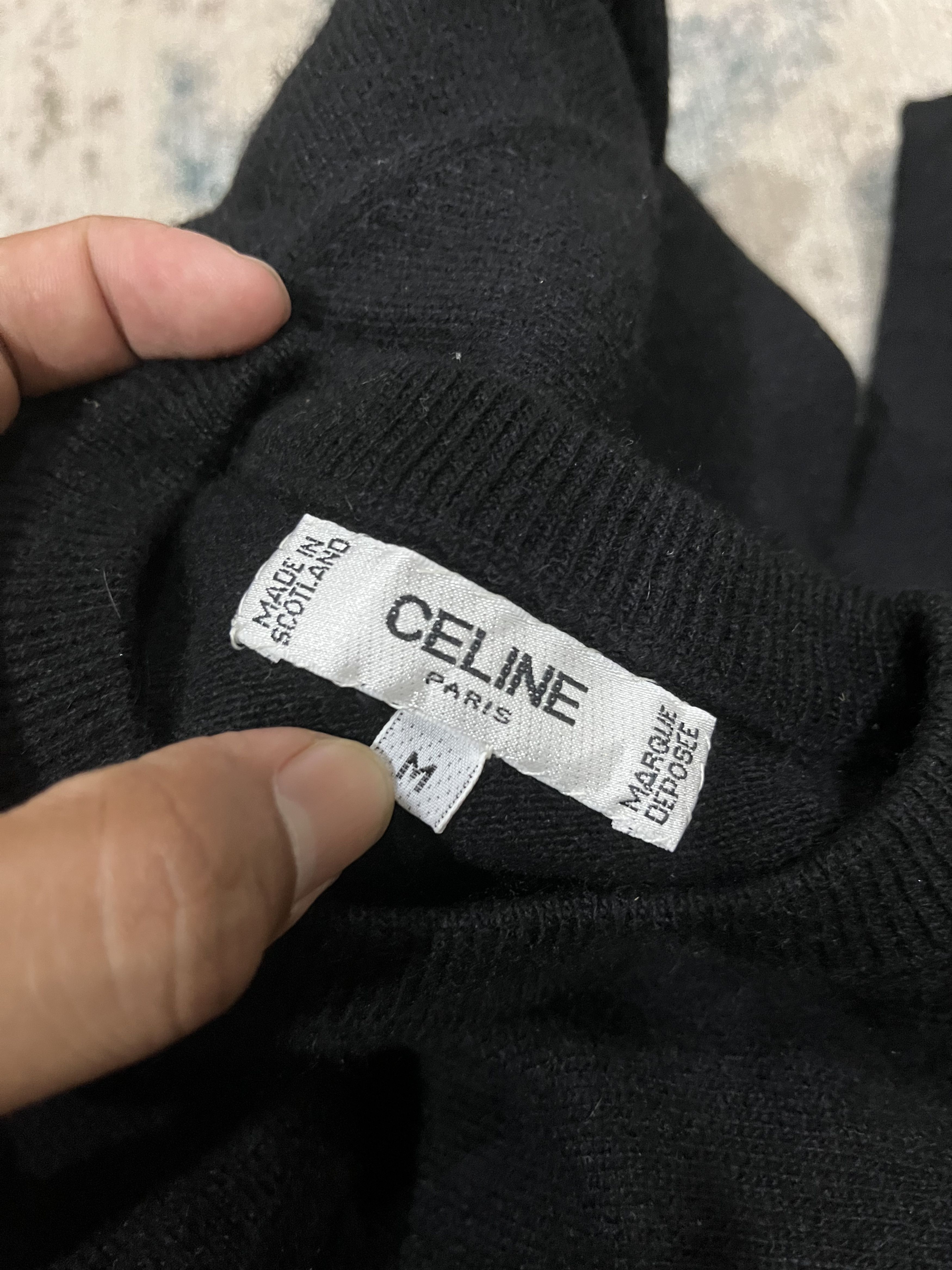 Celine Vintage 90s Black cashmere Size US M / EU 48-50 / 2 - 14 Thumbnail