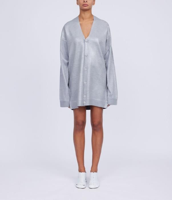 Maison Margiela o1bcso1str0426 Wool Blend Cardigan in Grey Size L / US 10 / IT 46 - 2 Thumbnail