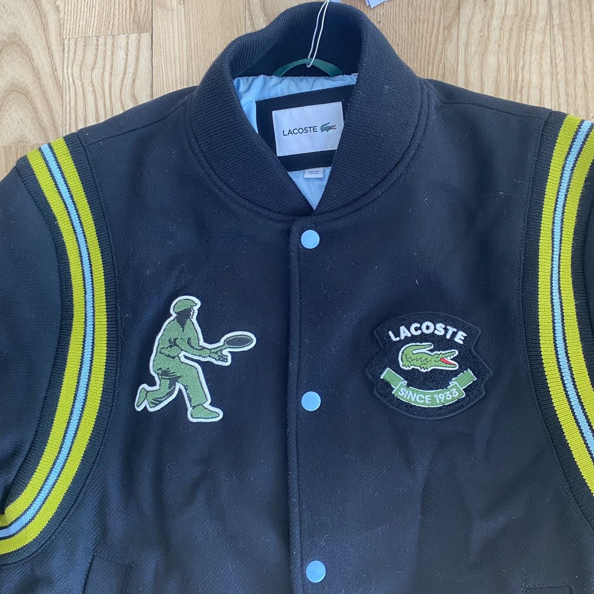 Lacoste Lacoste Varsity Letterman Wool Bomber Jacket Patch Vintage Size US M / EU 48-50 / 2 - 2 Thumbnail