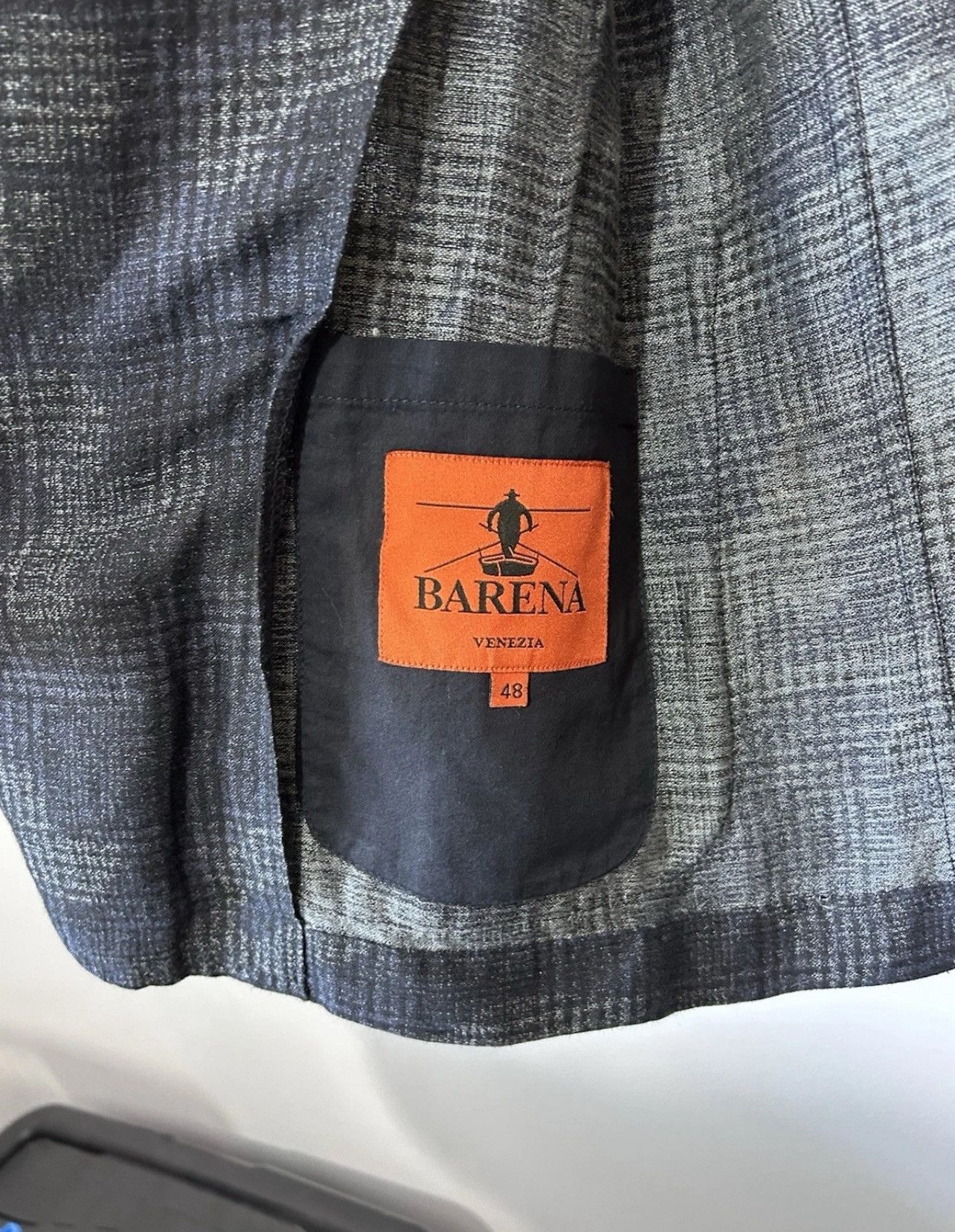 Barena Venezia Barena Linen Blazer, Navy Camo Pattern. EU size 48 Size 40R - 6 Thumbnail