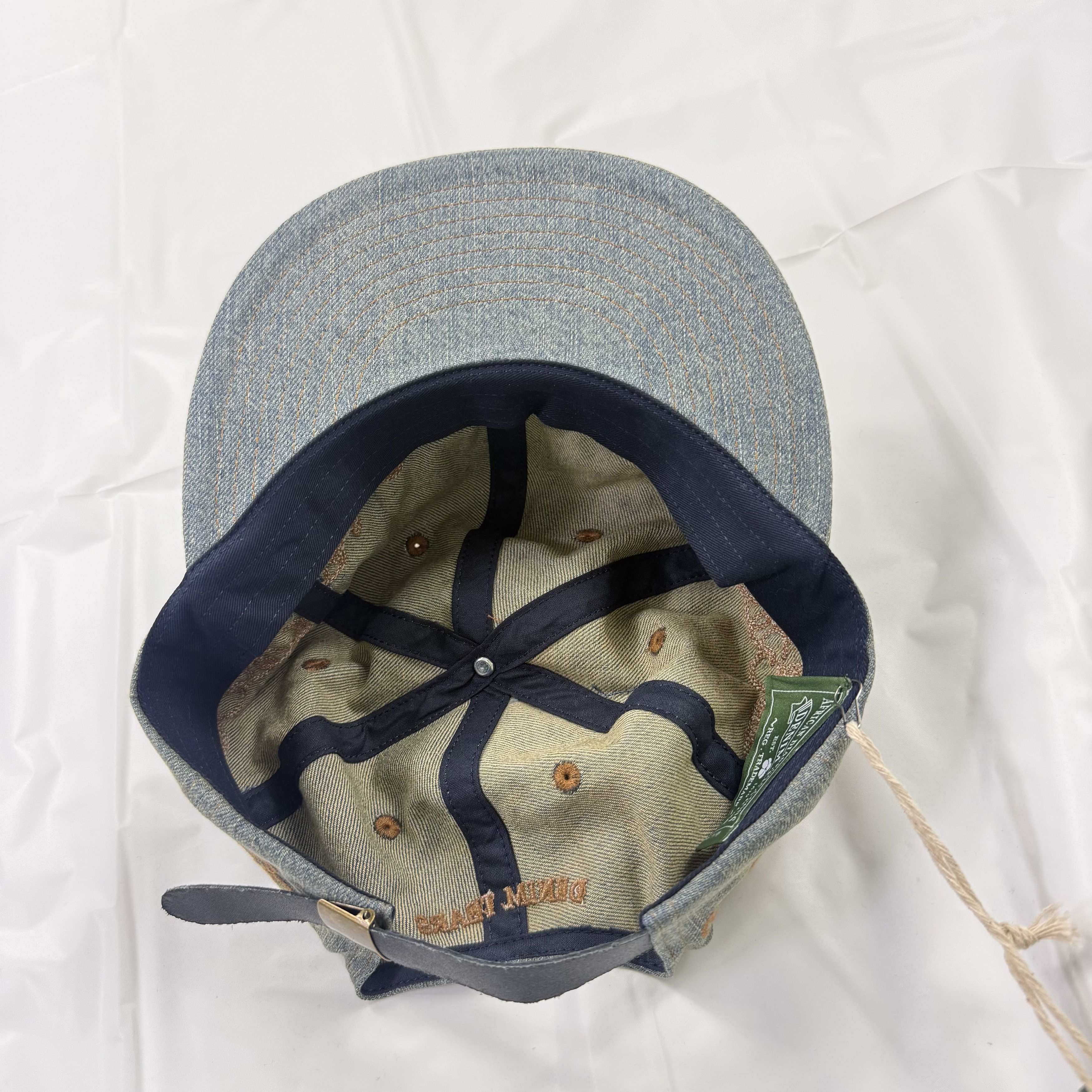 DENIM TEARS Denim Tears Blue Washed Denim Embroidered Strapback Hat Size ONE SIZE - 7 Thumbnail