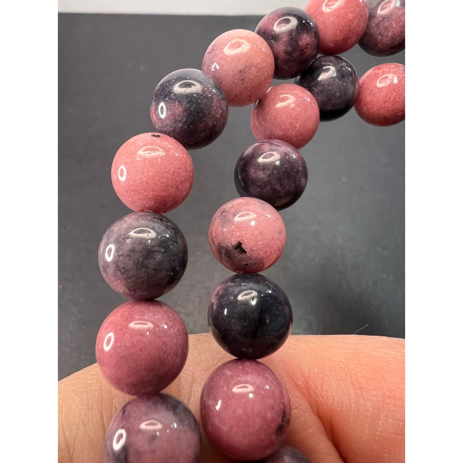 Other Rhodonite beaded necklace with sterling silver clasp Size ONE SIZE - 8 Thumbnail