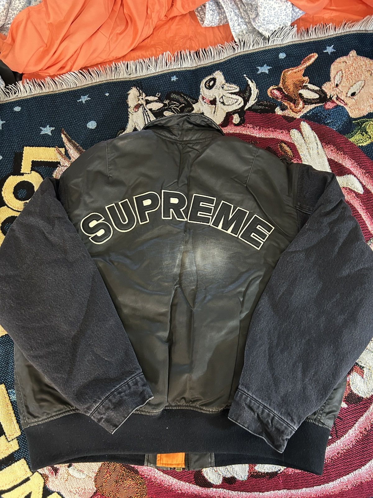 Supreme Supreme denim sleeve ma-1 jacket Size US L / EU 52-54 / 3 - 1 Thumbnail