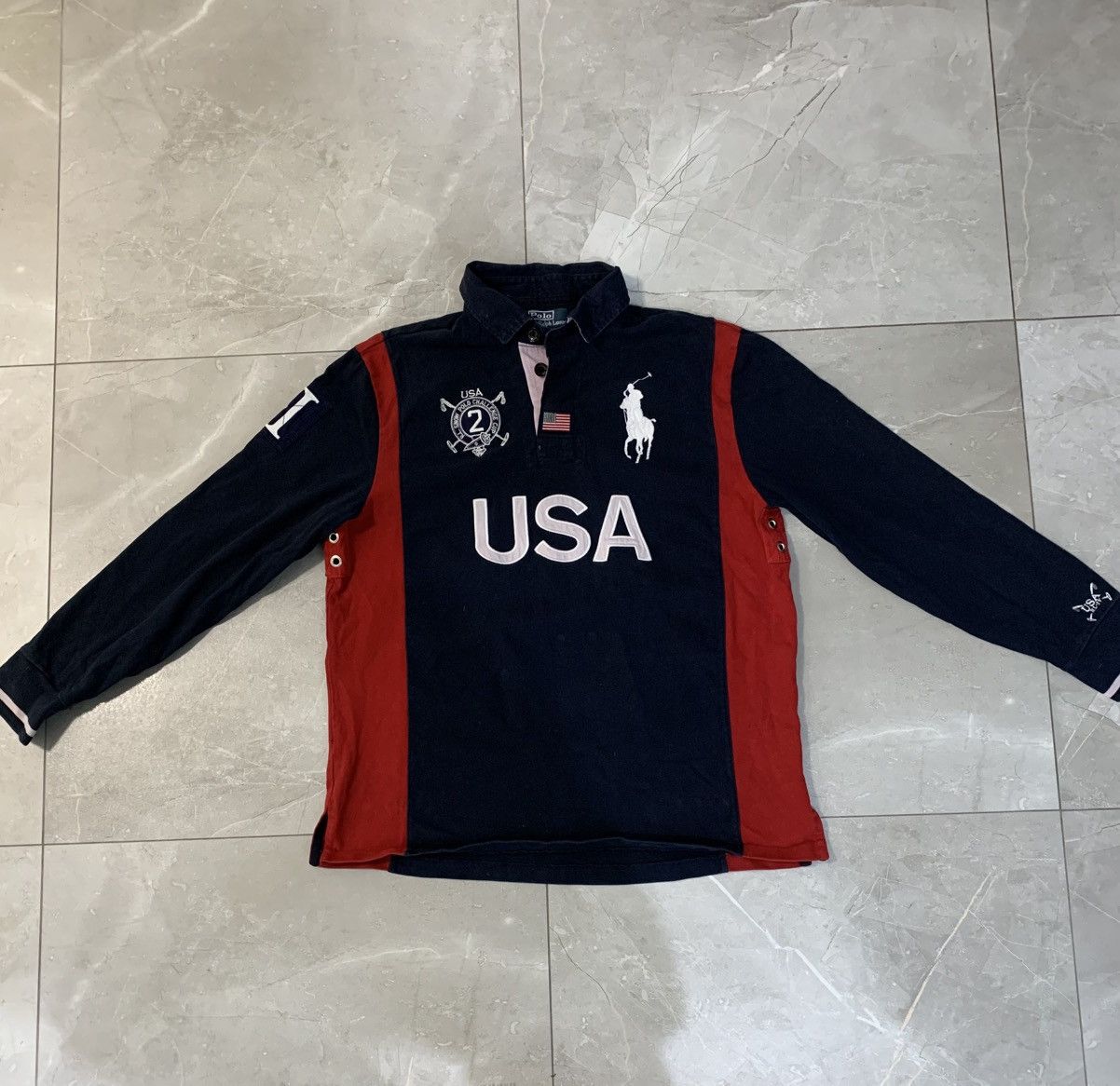 Polo Ralph Lauren Polo Ralph Lauren Big Pony USA Snow Challenge Cup Shirt Size US L / EU 52-54 / 3 - 1 Thumbnail