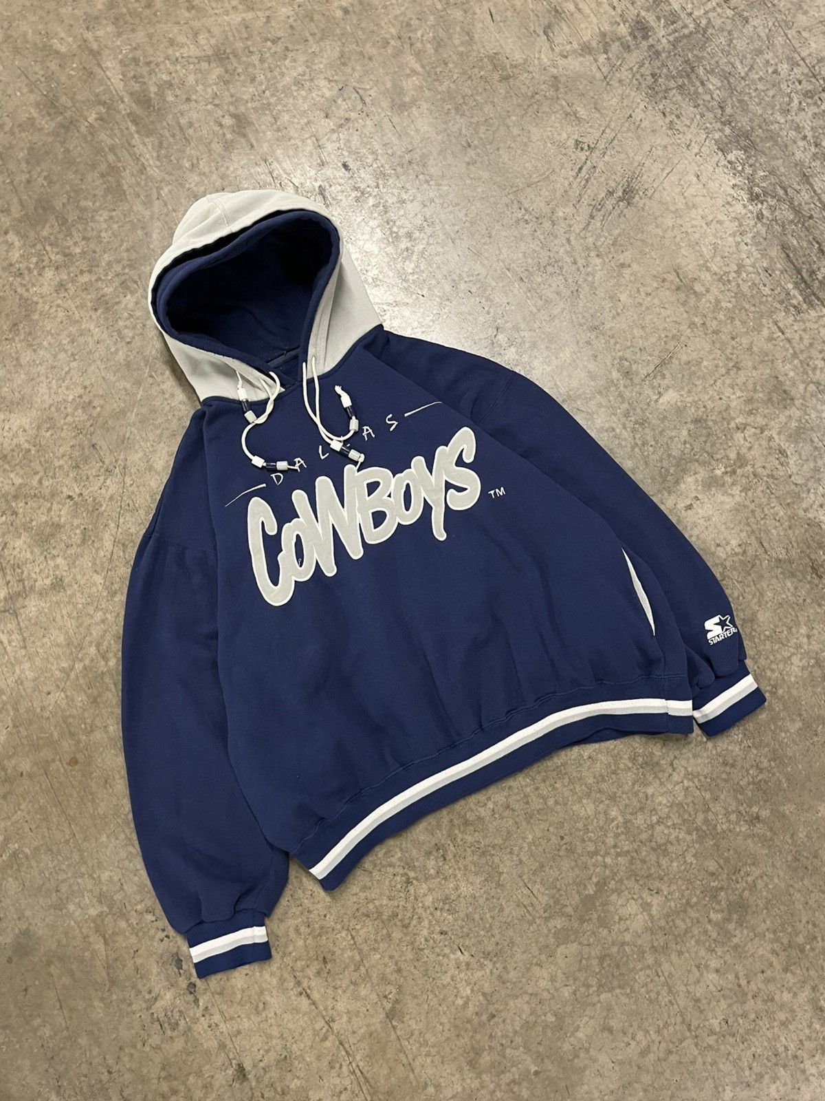 Starter Vintage starter Dallas cowboys double hooded hoodie rare Size US XL / EU 56 / 4 - 2 Thumbnail