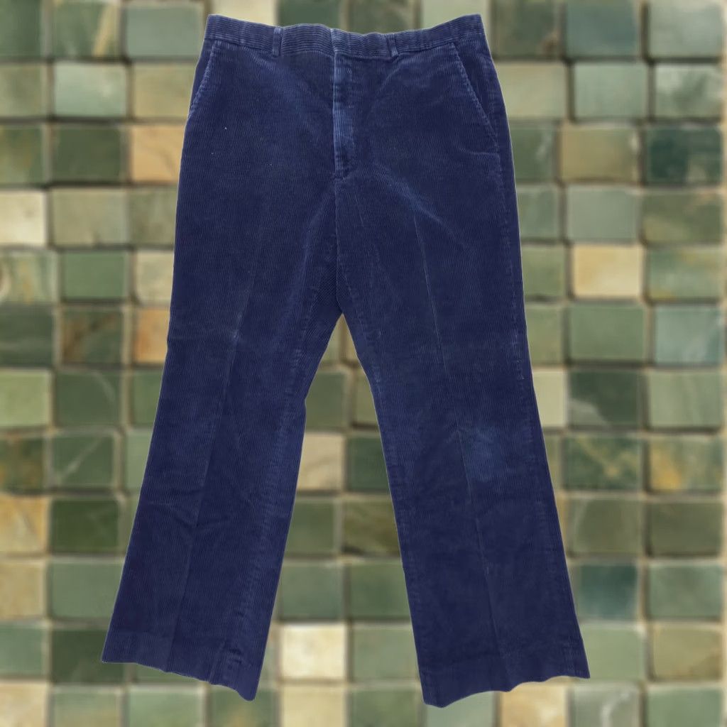 Vintage VINTAGE L.L. Bean PANTS Men 38 x 29 Corduroy Blue 80s 90s American Casual Chino Straight Front Mens Size US 38 / EU 54 - 1 Thumbnail