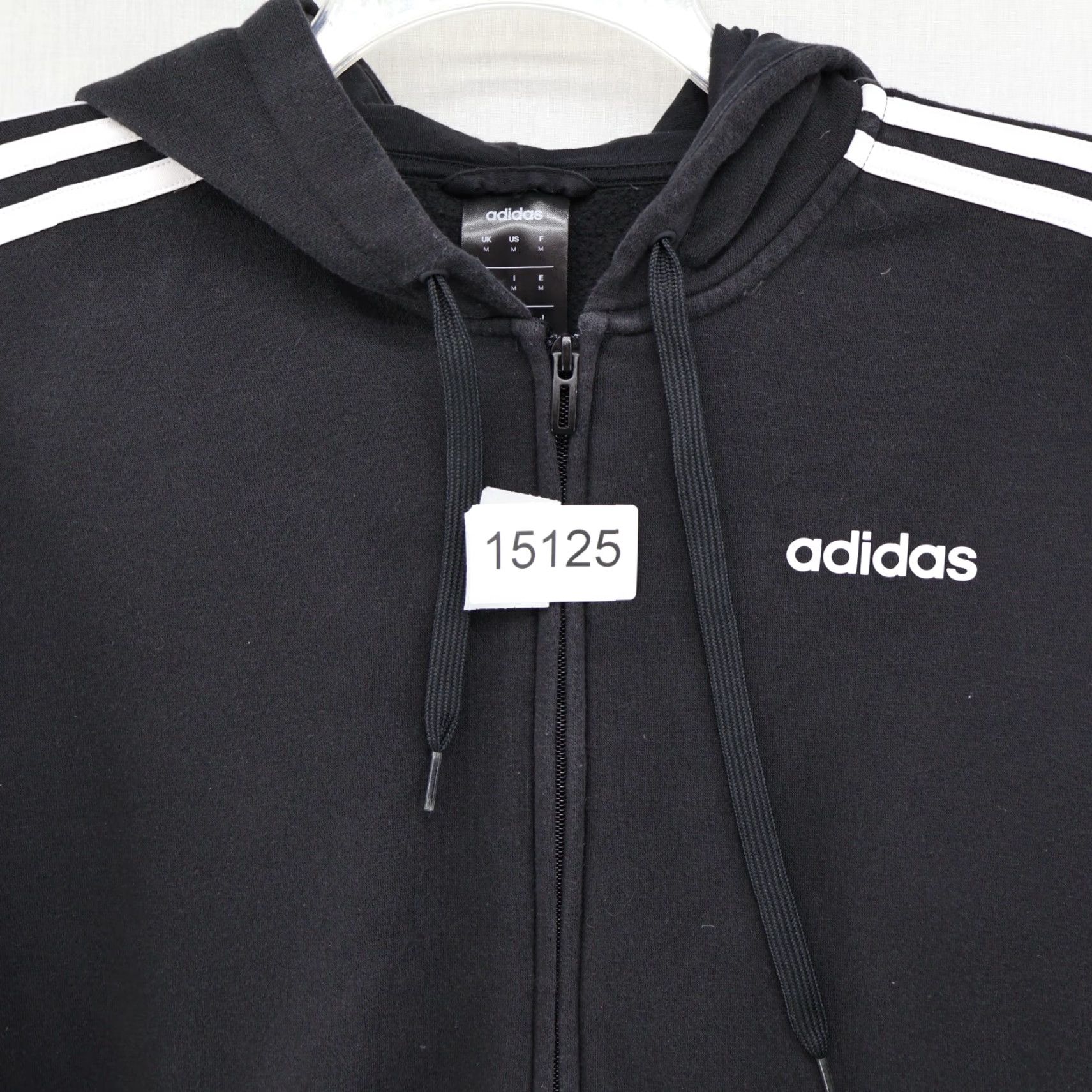 Adidas Adidas Jacket Black 3 Stripe Woven Windbreaker Full Zip Hoodie Men's Medium Size US M / EU 48-50 / 2 - 8 Thumbnail