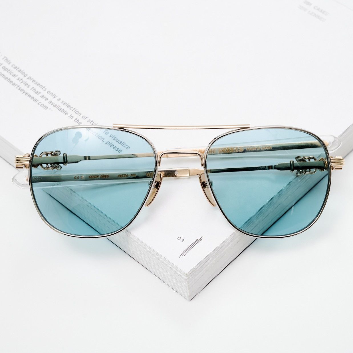 Chrome Hearts CHROME HEARTS WENCE SHINY SILVER/GOLD PLATED- CRYSTAL SUNGLASSES Size ONE SIZE - 6 Thumbnail