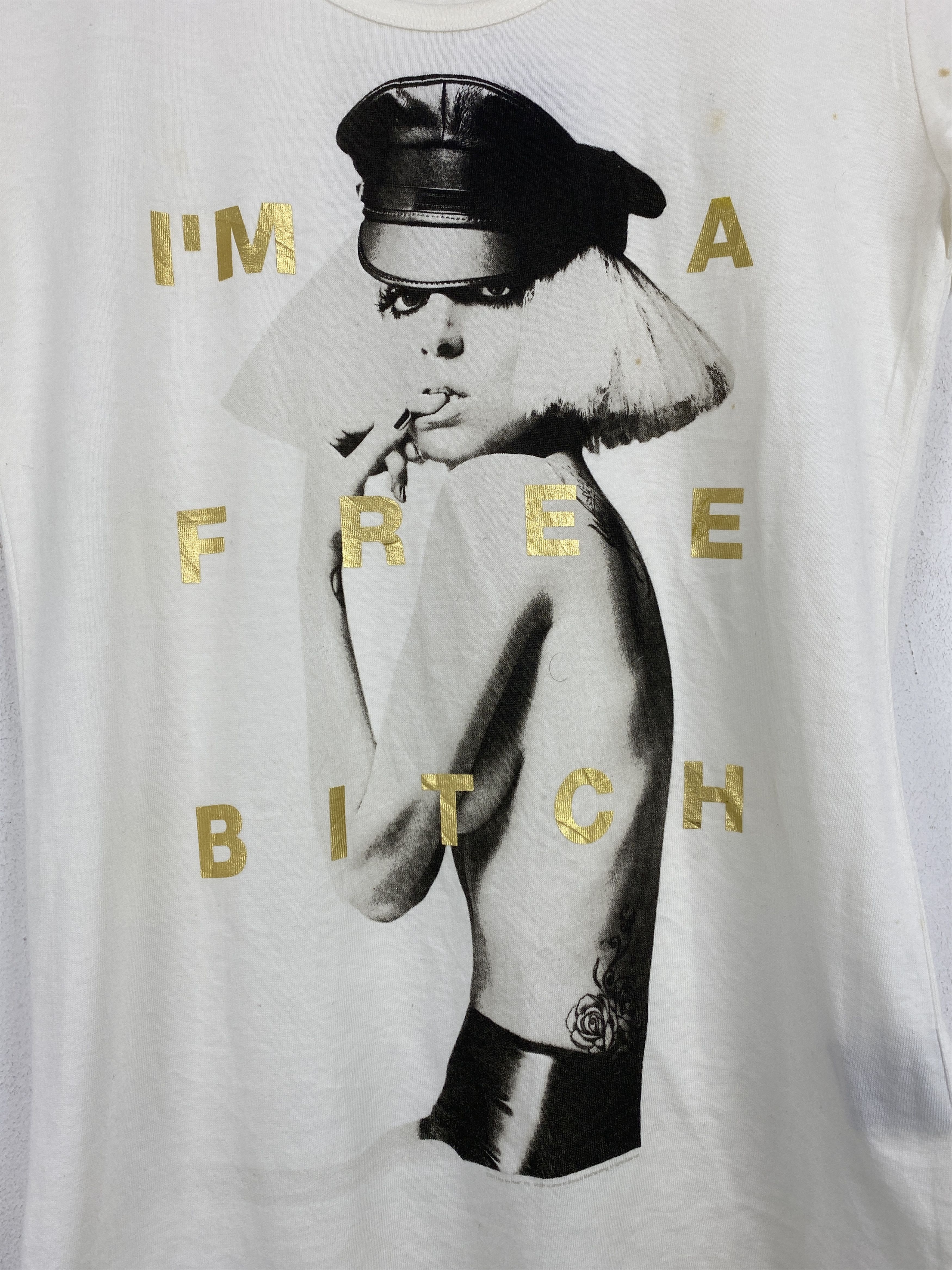 Rockstar Games × Vintage Lady Gaga I'm A Free Bitch Tee Shirt TA0612 Size US XXS / EU 40 - 11 Thumbnail