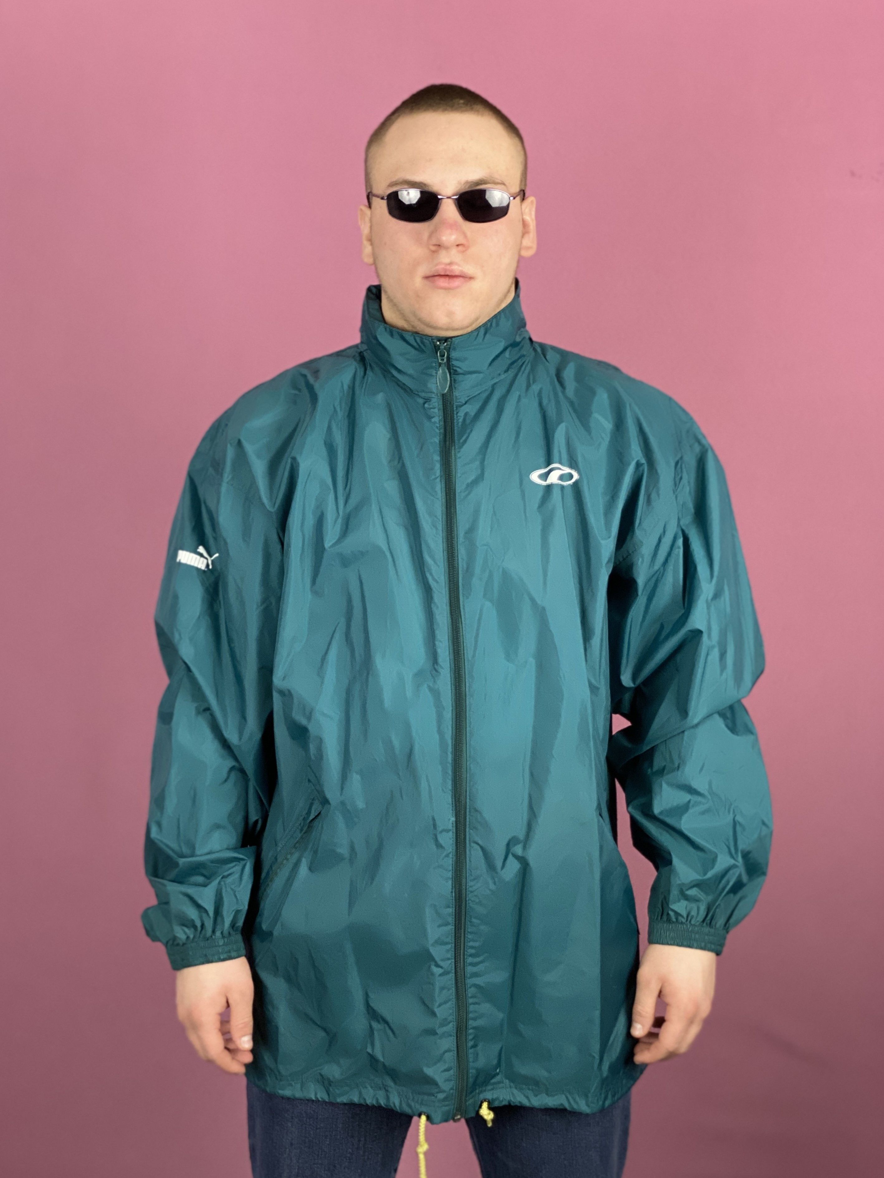 Puma × Vintage 80s Puma Vintage Men's Rain Jacket - Size L Raincoat Size US L / EU 52-54 / 3 - 1 Thumbnail