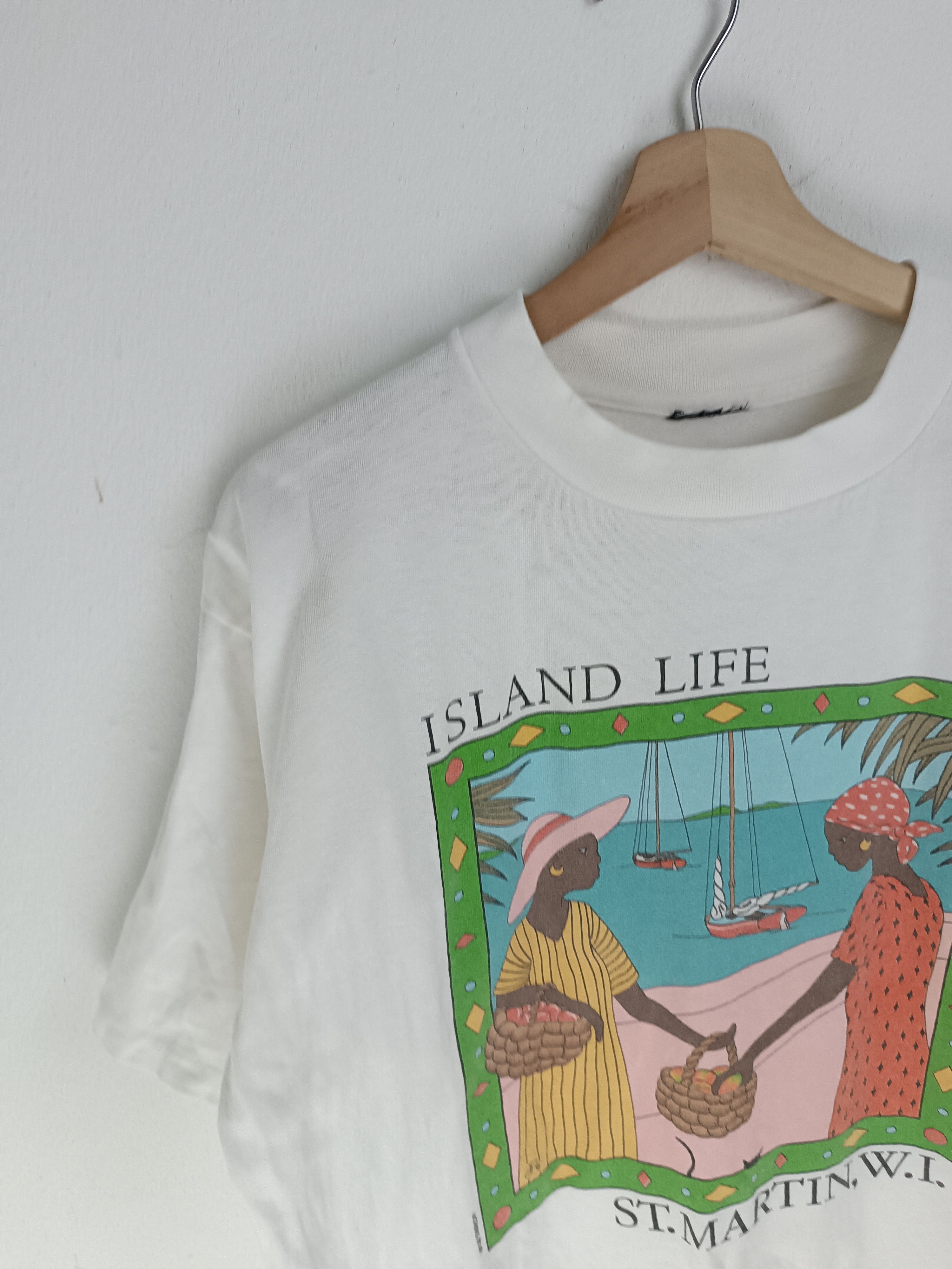 Vintage VINTAGE 90'S ISLAND LIFE ST MARTIN ART TEE VERY RARE Size US L / EU 52-54 / 3 - 11 Thumbnail