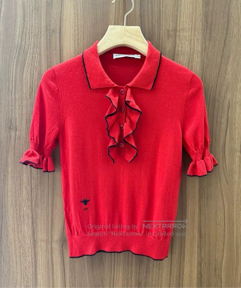 Dior Dior Red little bee knitted short sleeves Size XS / US 0-2 / IT 36-38 - 1 Thumbnail
