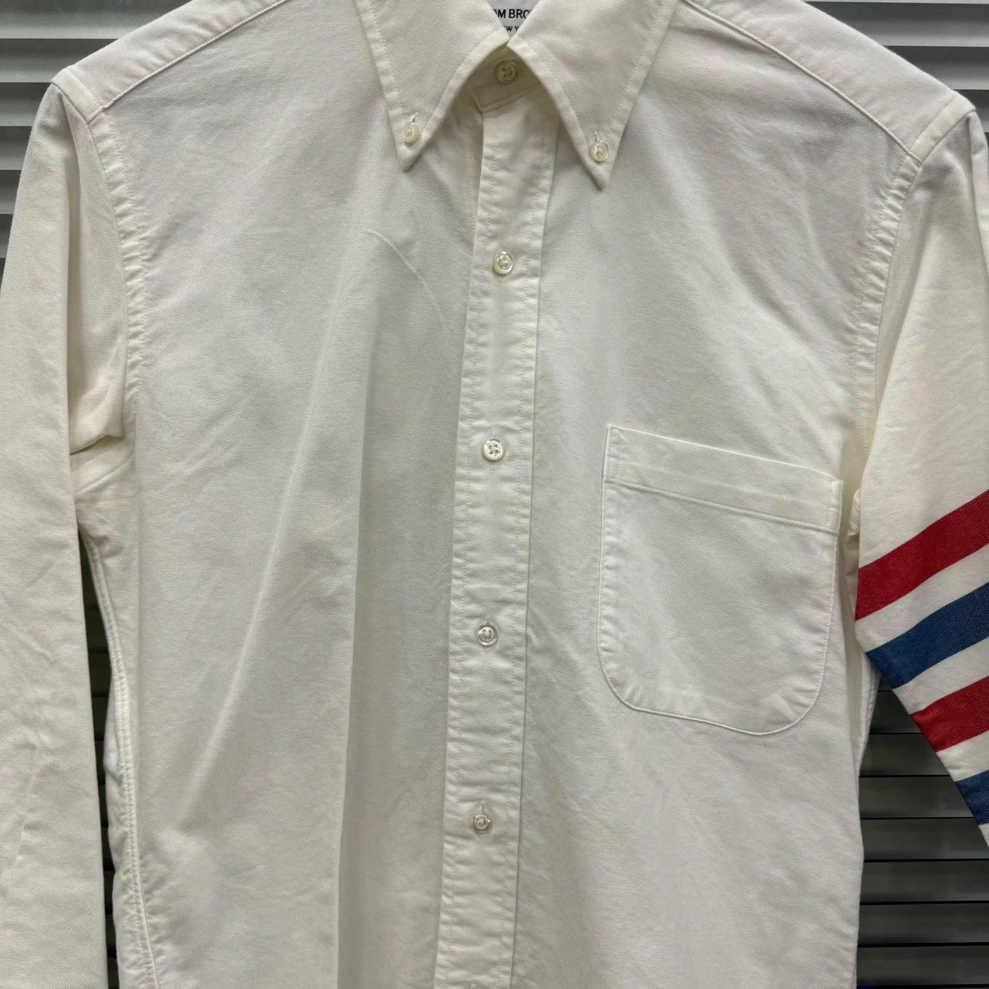 Thom Browne tb red blue 4-bar shirt Size US S / EU 44-46 / 1 - 4 Thumbnail