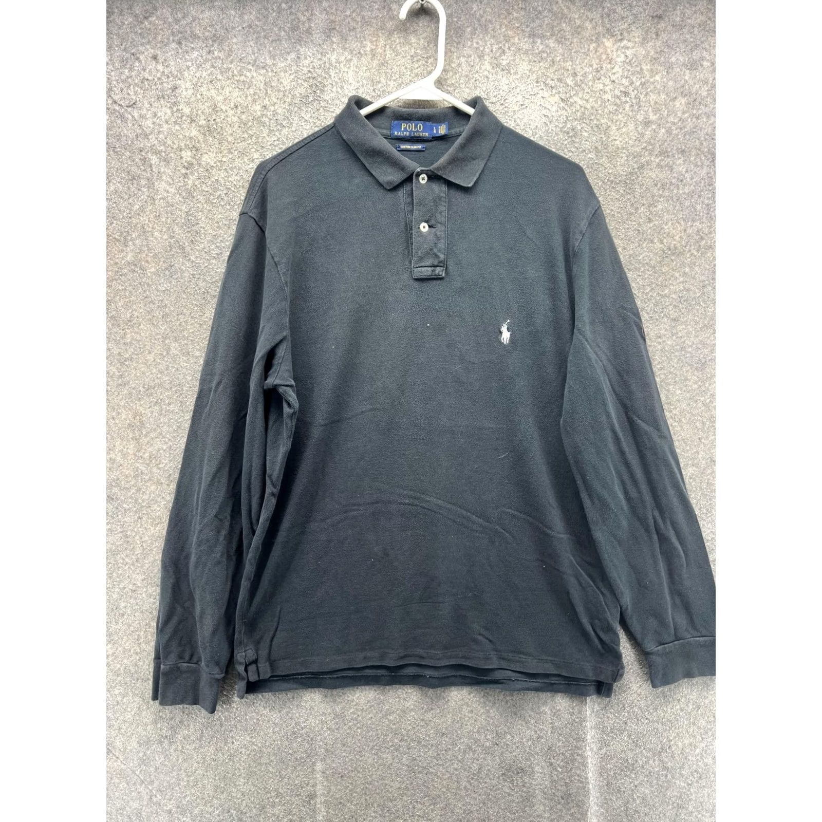Polo Ralph Lauren VINTAGE Polo Ralph Lauren Polo Shirt Mens L Black Long Sleeve Custom Slim Rugby Shirt Size US L / EU 52-54 / 3 - 2 Thumbnail
