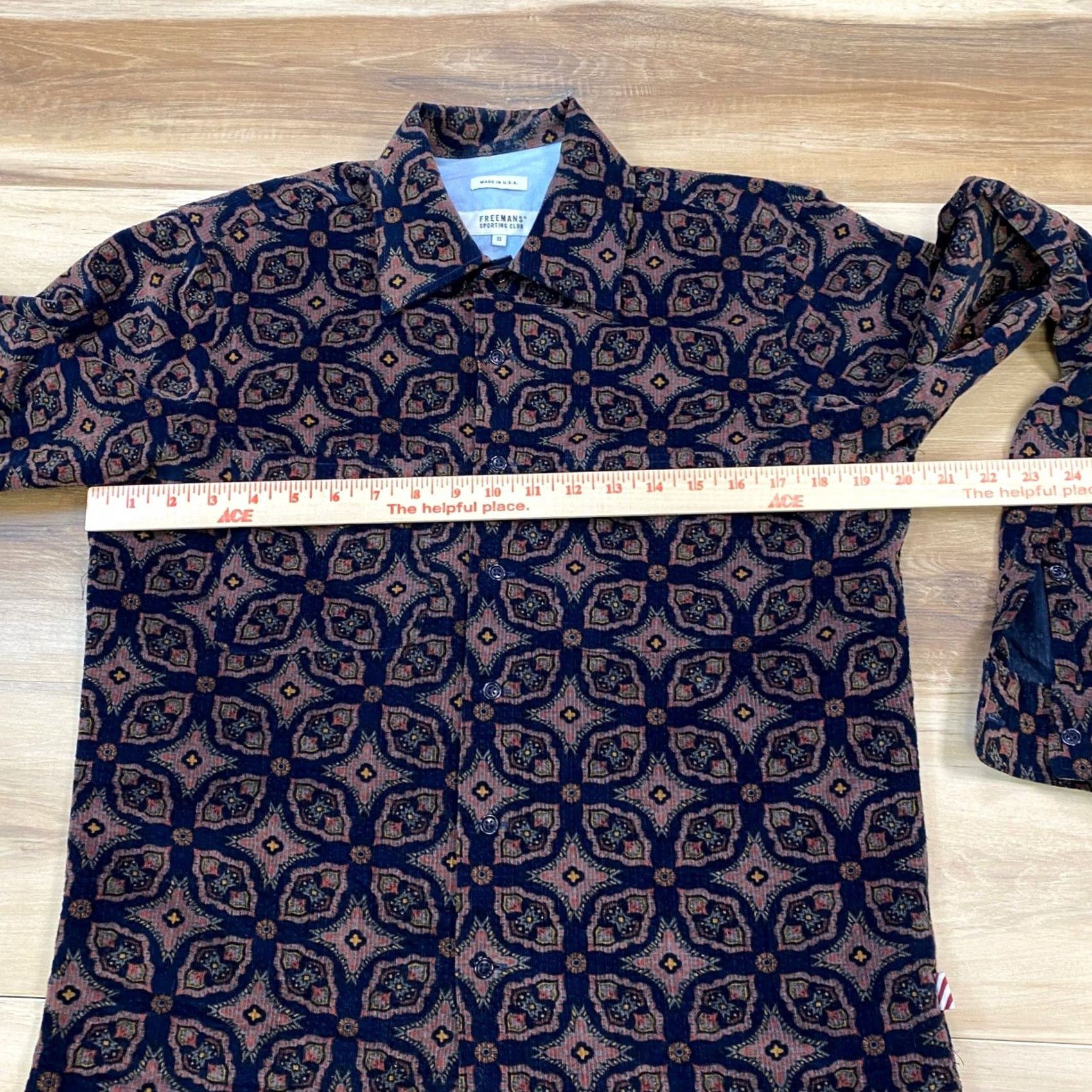 Vintage Freemans Sporting Club Shirt Mens XS Medallion Corduroy Heritage Navy USA Size US XS / EU 42 / 0 - 6 Thumbnail