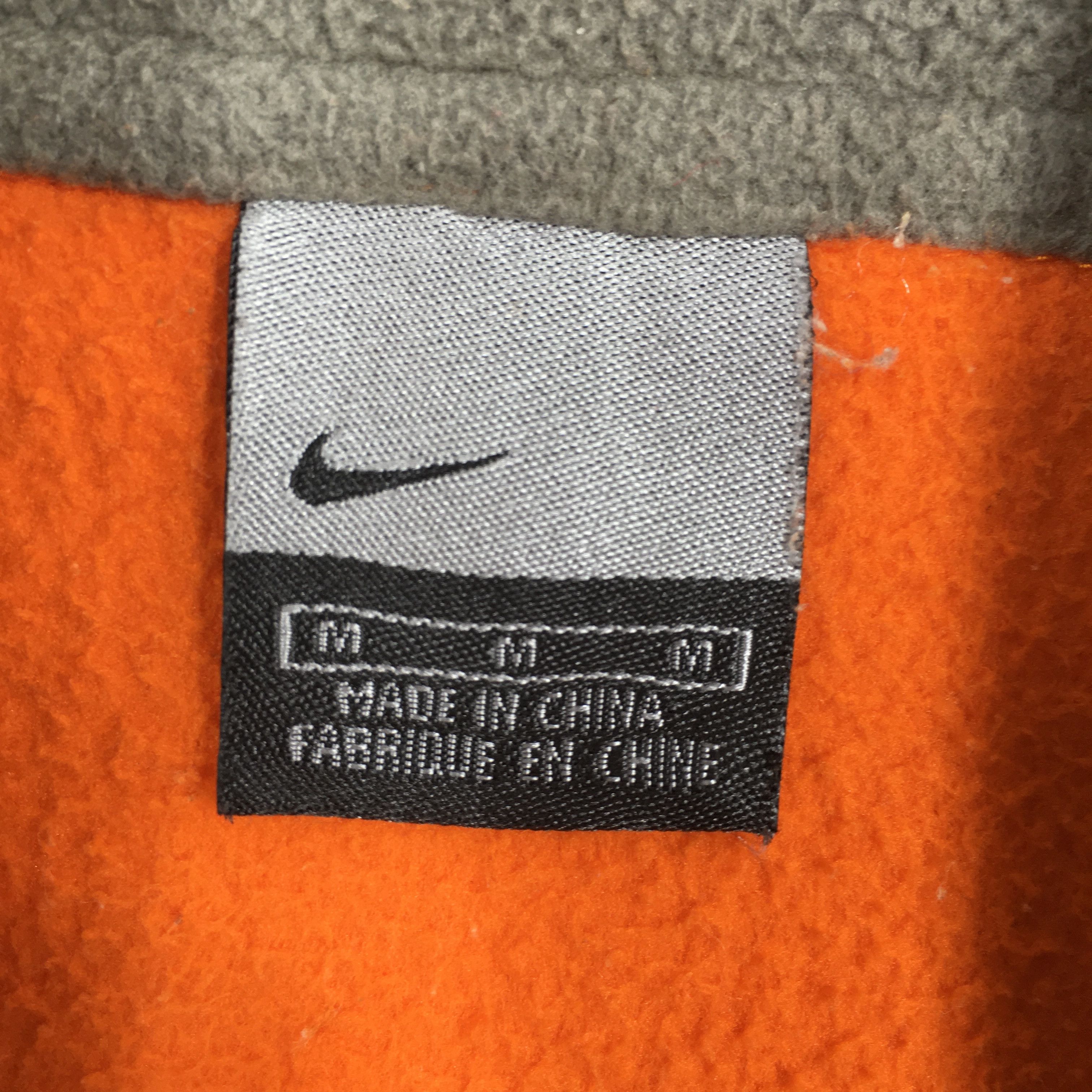 Nike × Vintage Vintage Y2K Nike Fleece Orange Zipper Sweatshirt Medium Size US M / EU 48-50 / 2 - 5 Thumbnail