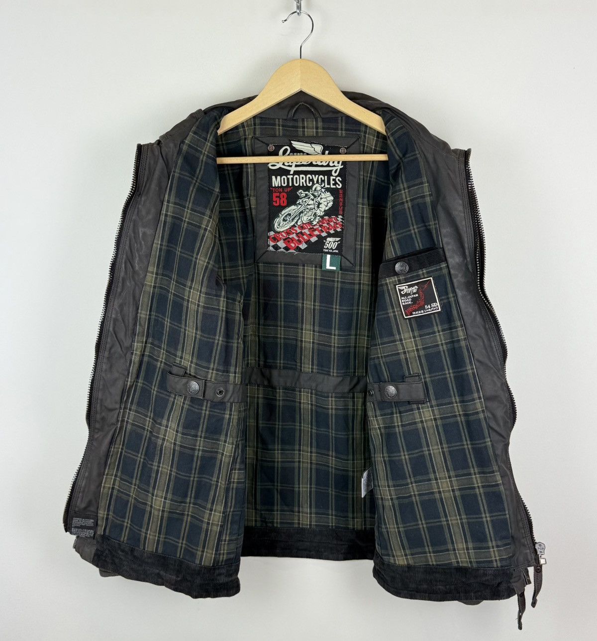 Superdry Superdry Black Hawk Waxed Cotton Jacket Size L Gray Biker Size US L / EU 52-54 / 3 - 7 Thumbnail