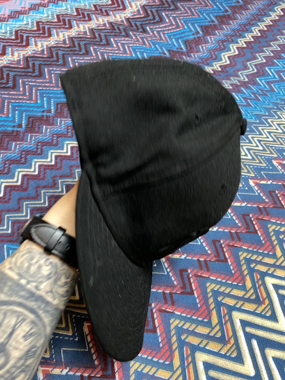New Era Hats big logo Vintage black Cap New Era Y2K streetwear Size ONE SIZE - 7 Thumbnail