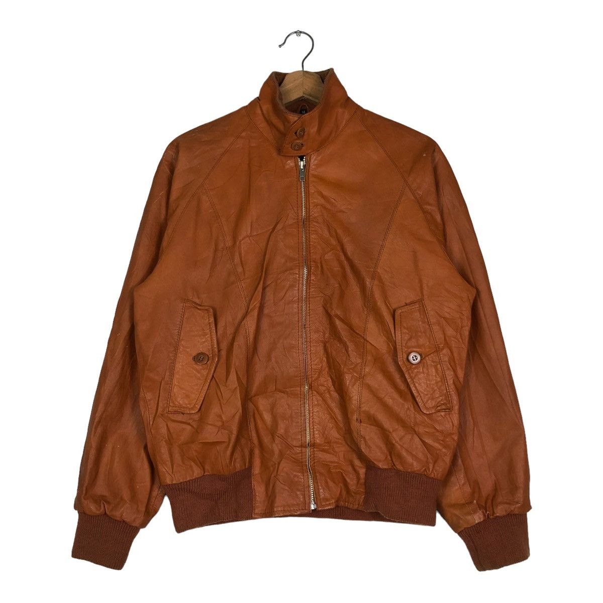 Japanese Brand 🔥VINTAGE BIKER LEATHER JACKET BLANKET CHECK TARTAN JAPAN Size US M / EU 48-50 / 2 - 2 Thumbnail