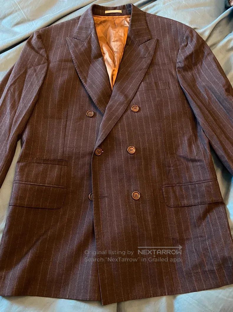 Brunello Cucinelli Brunello Cucinelli Double-breasted suit jacket, 99% virgin Size 50L - 3 Thumbnail