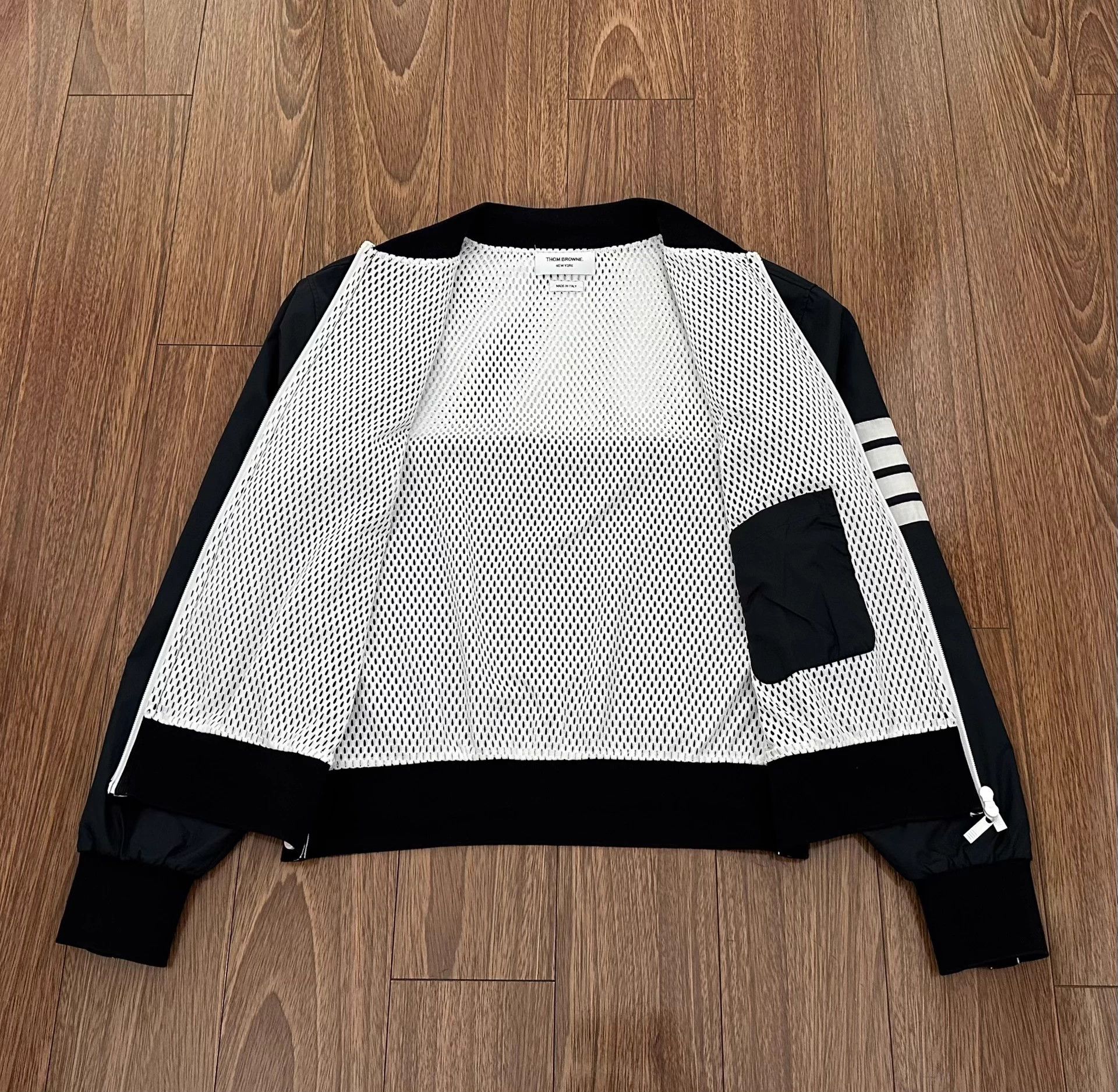 Thom Browne Thom Browne Nylon 4-Bar Stripe Baseball Jacket Size 3 Size US L / EU 52-54 / 3 - 3 Thumbnail