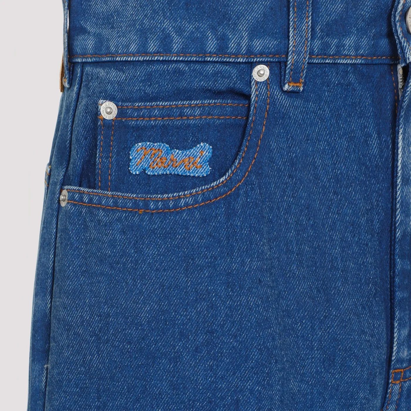 Marni o1s22i1n0525 Wide Flared Leg Jeans in Blue Size 27" / US 4 / IT 40 - 3 Thumbnail