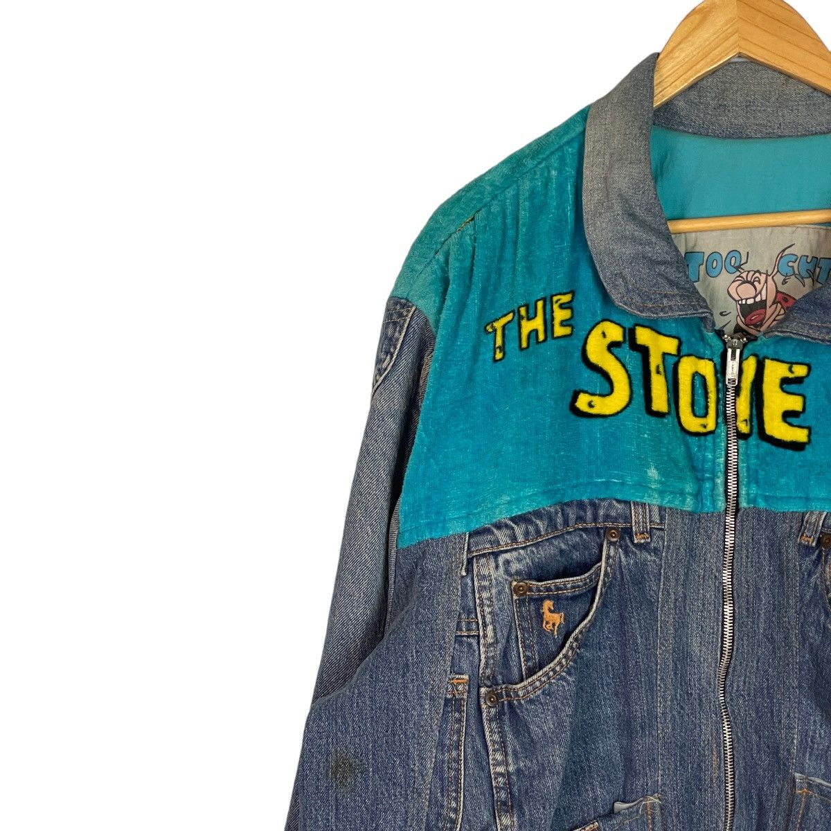 Too Cute Guetta Bros. Too Cute Stone Age Denim Jeans Designed Jacket Size US XXL / EU 58 / 5 - 3 Thumbnail