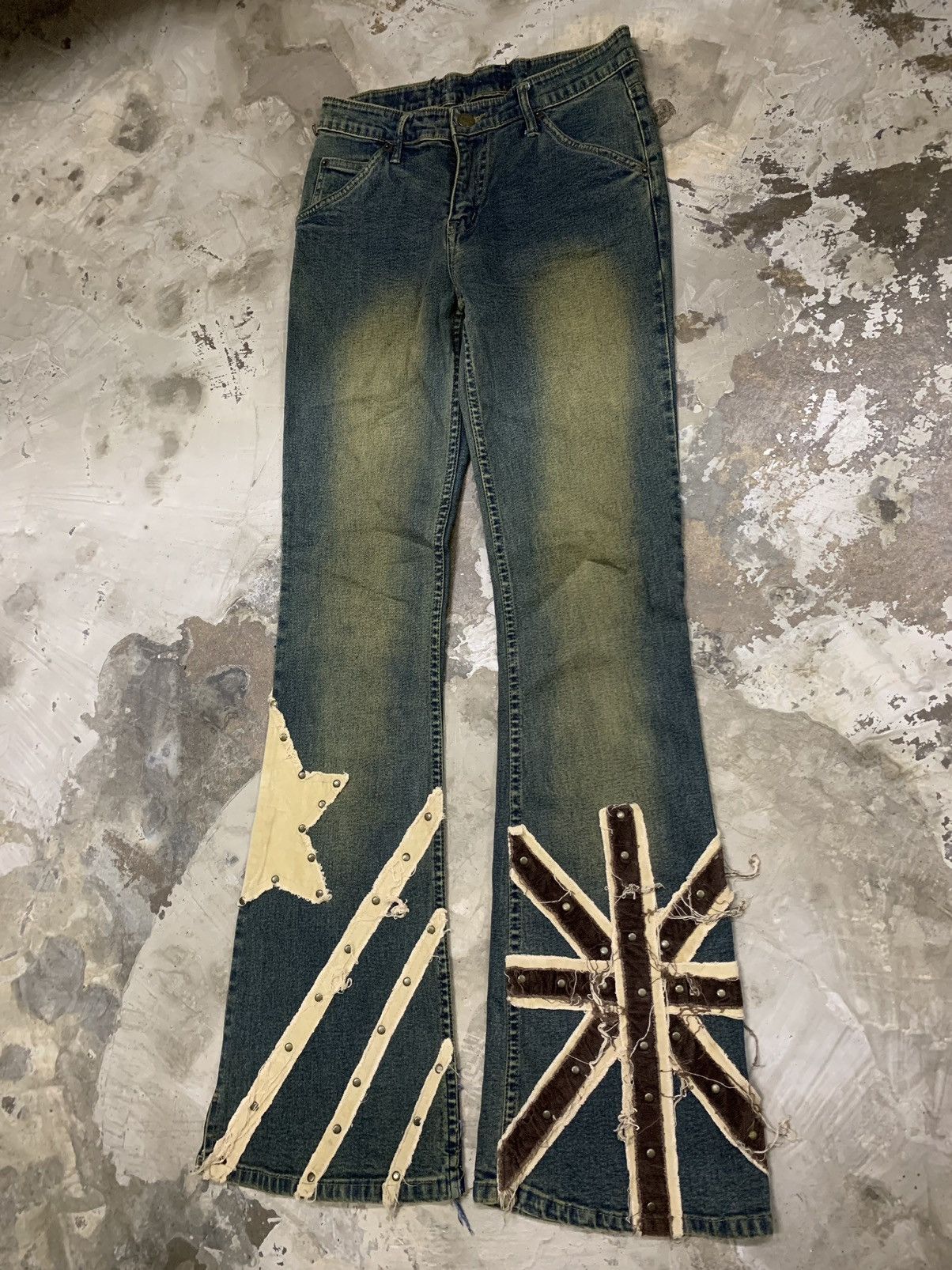 If Six Was Nine VINTAGE GAZOZ STUDED FLARE PANT RARE DESIGN Size 26" / US 2 / IT 38 - 5 Thumbnail