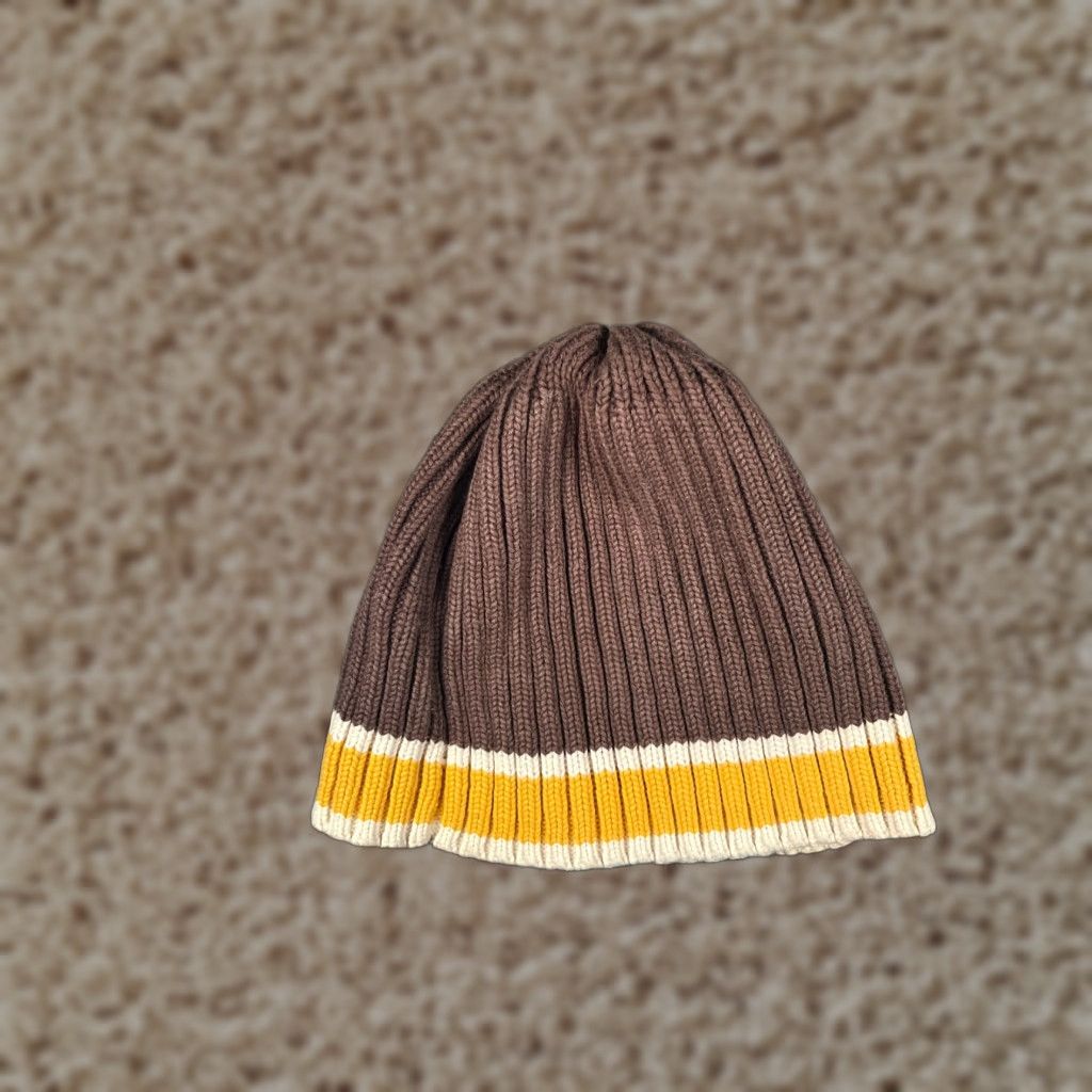 American Eagle Outfitters American Eagle Outfitters Beanie Hat Adult One Size Brown Cotton Knit Size ONE SIZE - 1 Thumbnail