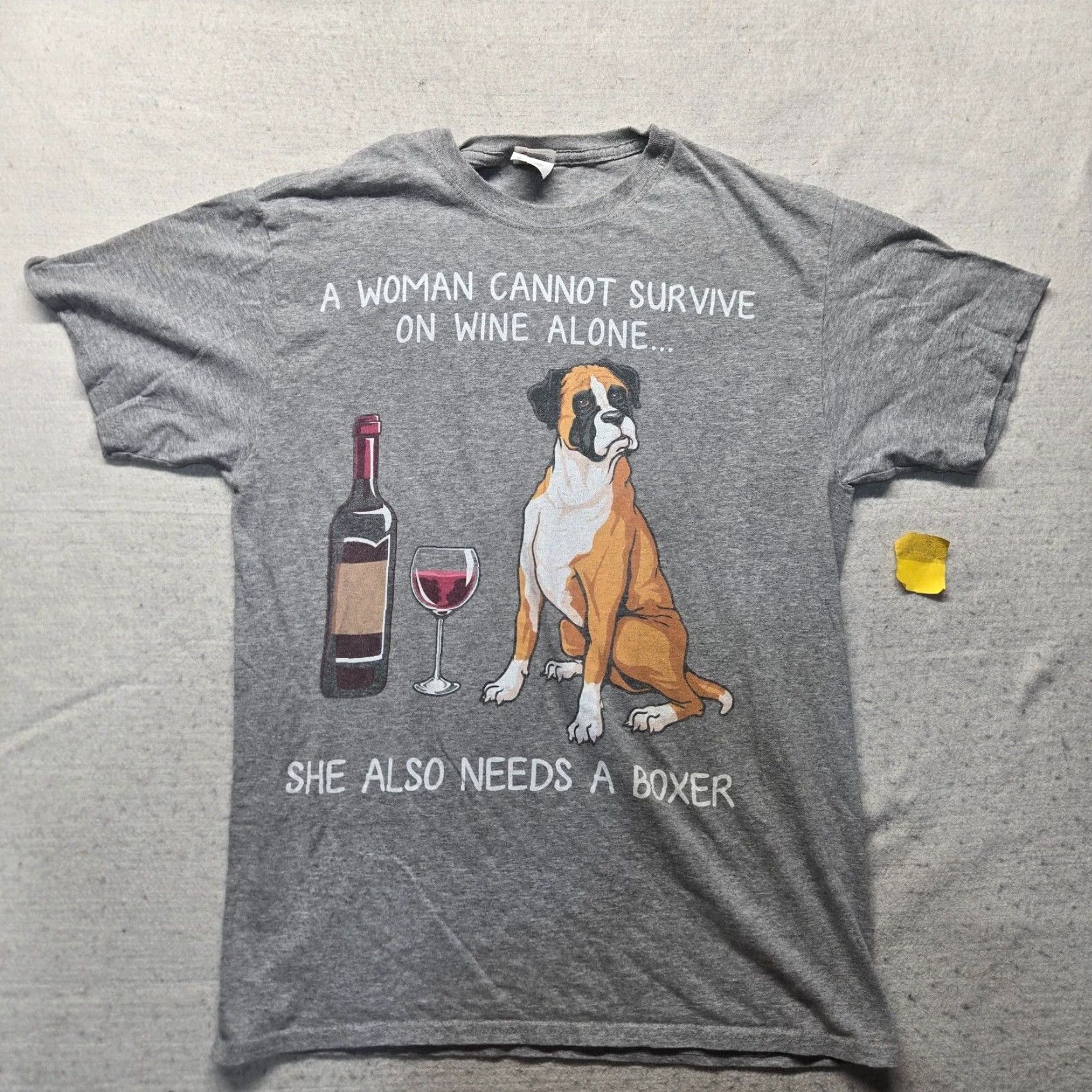 Vintage VINTAGE The Shirt Den Wine Boxer Dog Gray T-Shirt Adult M Short Sleeve Unisex Size M / US 6-8 / IT 42-44 - 2 Thumbnail