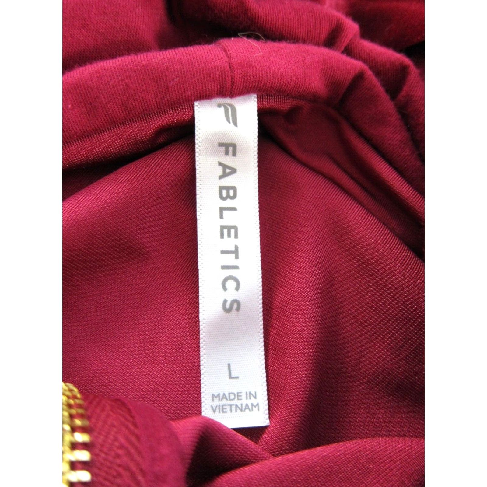 Fabletics Fabletics Pink Stretch Velvet Pocket Gold Zip Hooded Sweatshirt Women Large Size L / US 10 / IT 46 - 3 Thumbnail