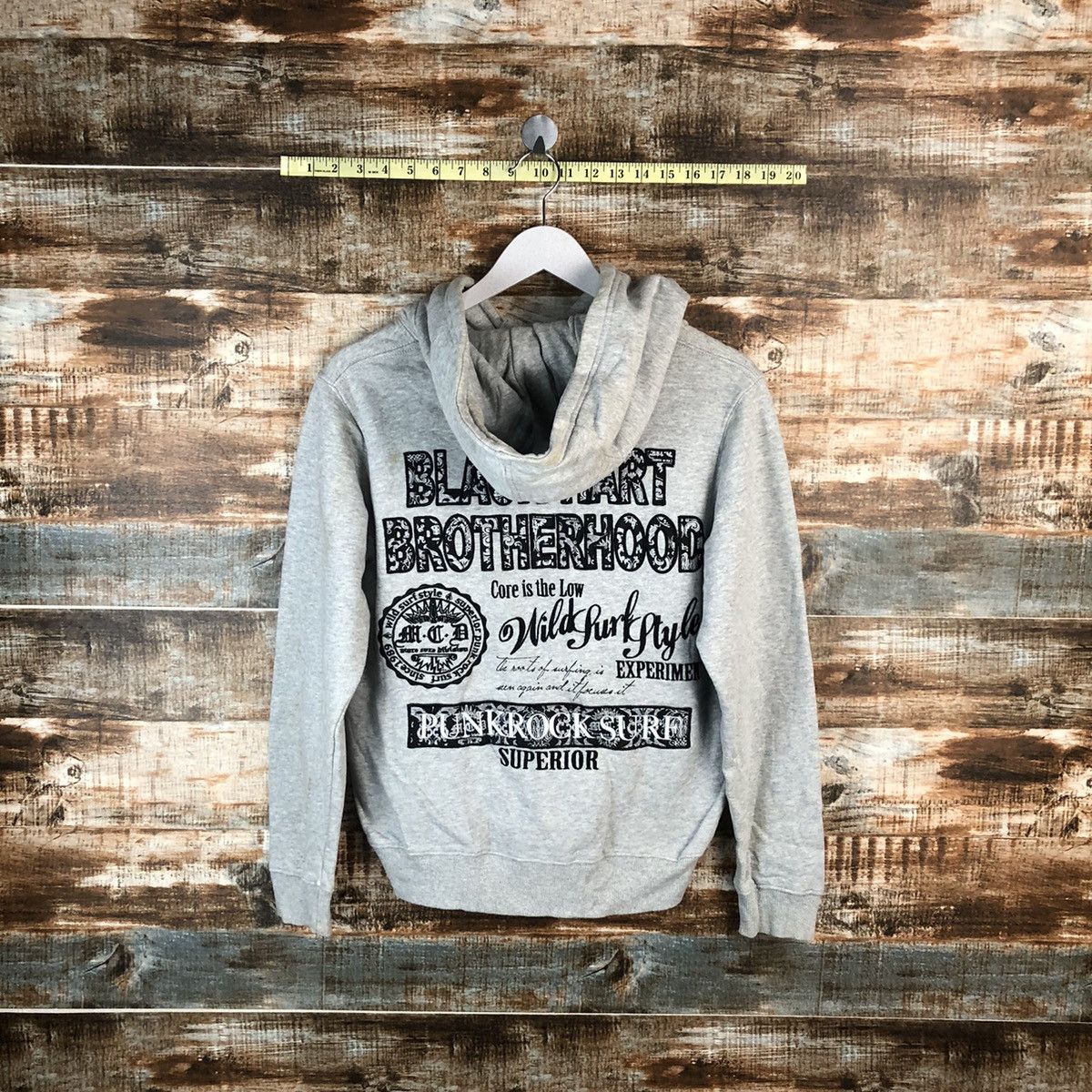 Japanese Brand M.C.D punk rock Grey Hoodie sweatshirt #A1510 Size US XS / EU 42 / 0 - 2 Thumbnail