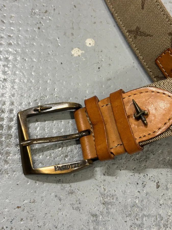Vintage Cesare Paciotti Beige Canvas Cross-Embroidered Belt Size ONE SIZE - 4 Thumbnail