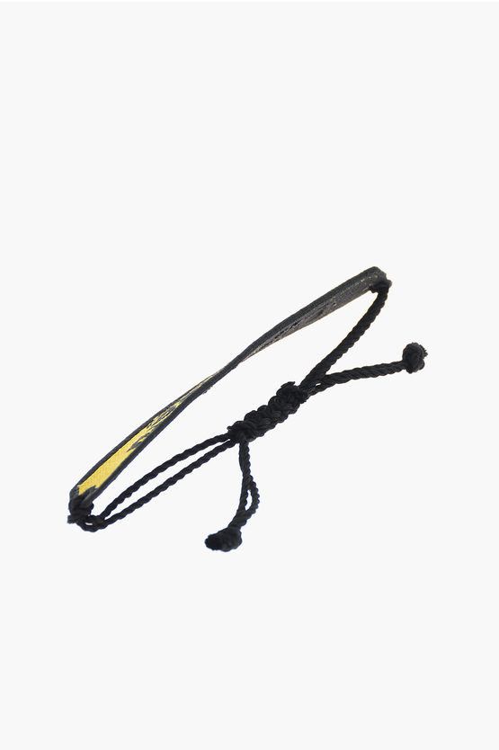 Off-White o1mle0425 Size: OS / Macrame Bracelet in Yellow & Black Size ONE SIZE - 2 Thumbnail
