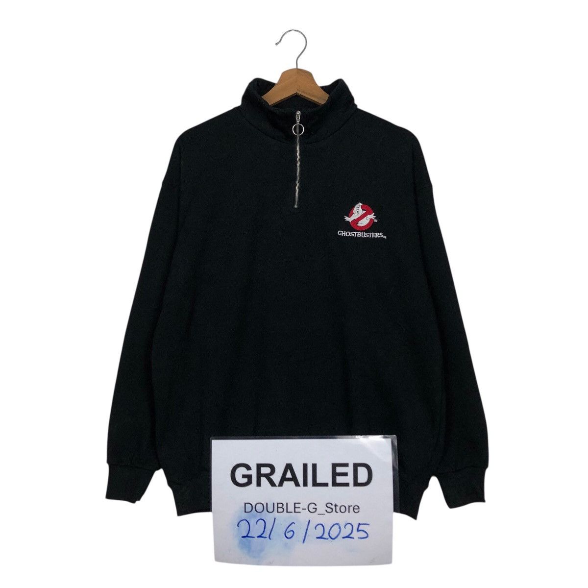Japanese Brand Rich Black Half Zipper Collar Sweatshirt Scary Ghostbusters Size US M / EU 48-50 / 2 - 1 Thumbnail