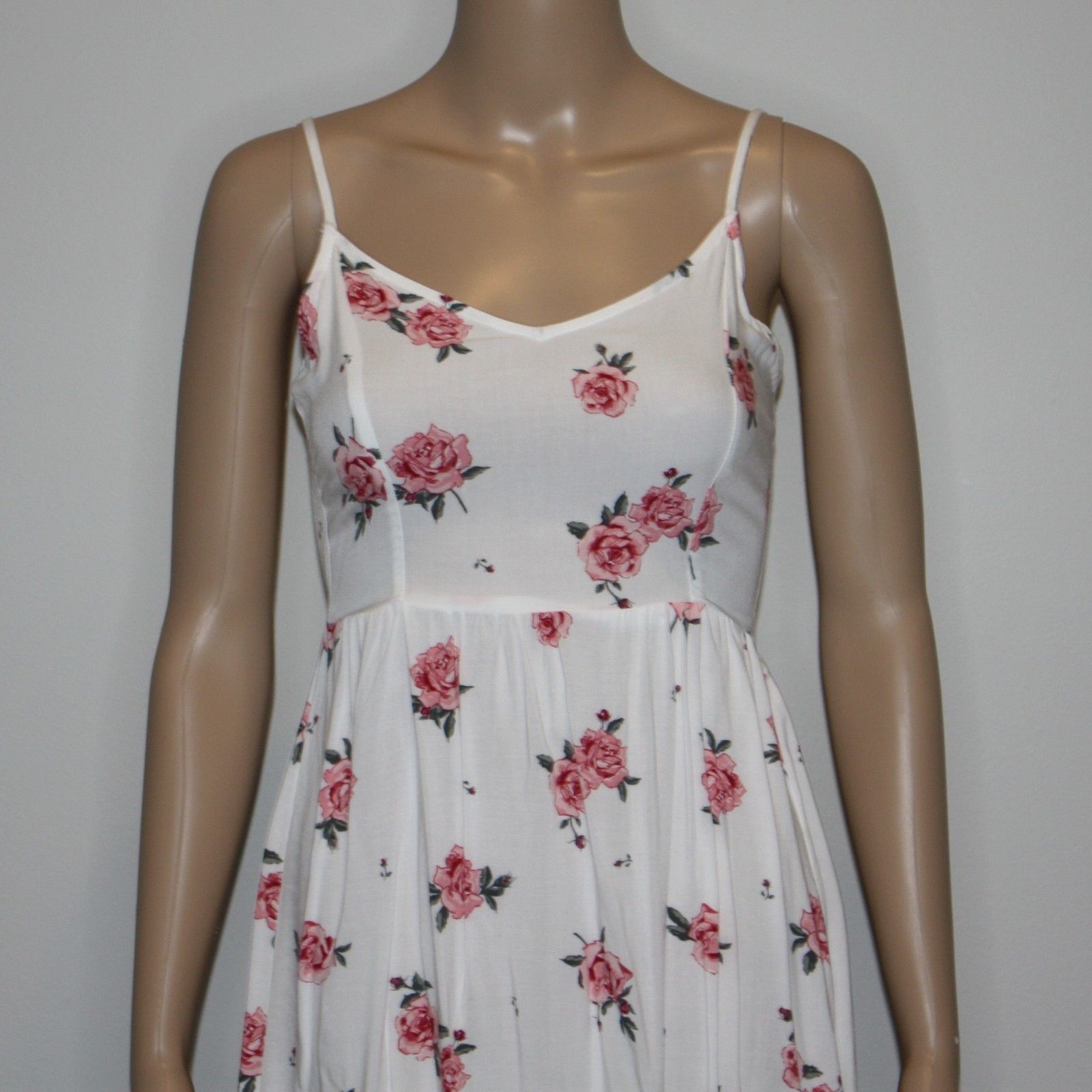 H&M White Floral Sleeveless Sundress with Roses in size US 0 Size XS / US 0-2 / IT 36-38 - 3 Thumbnail