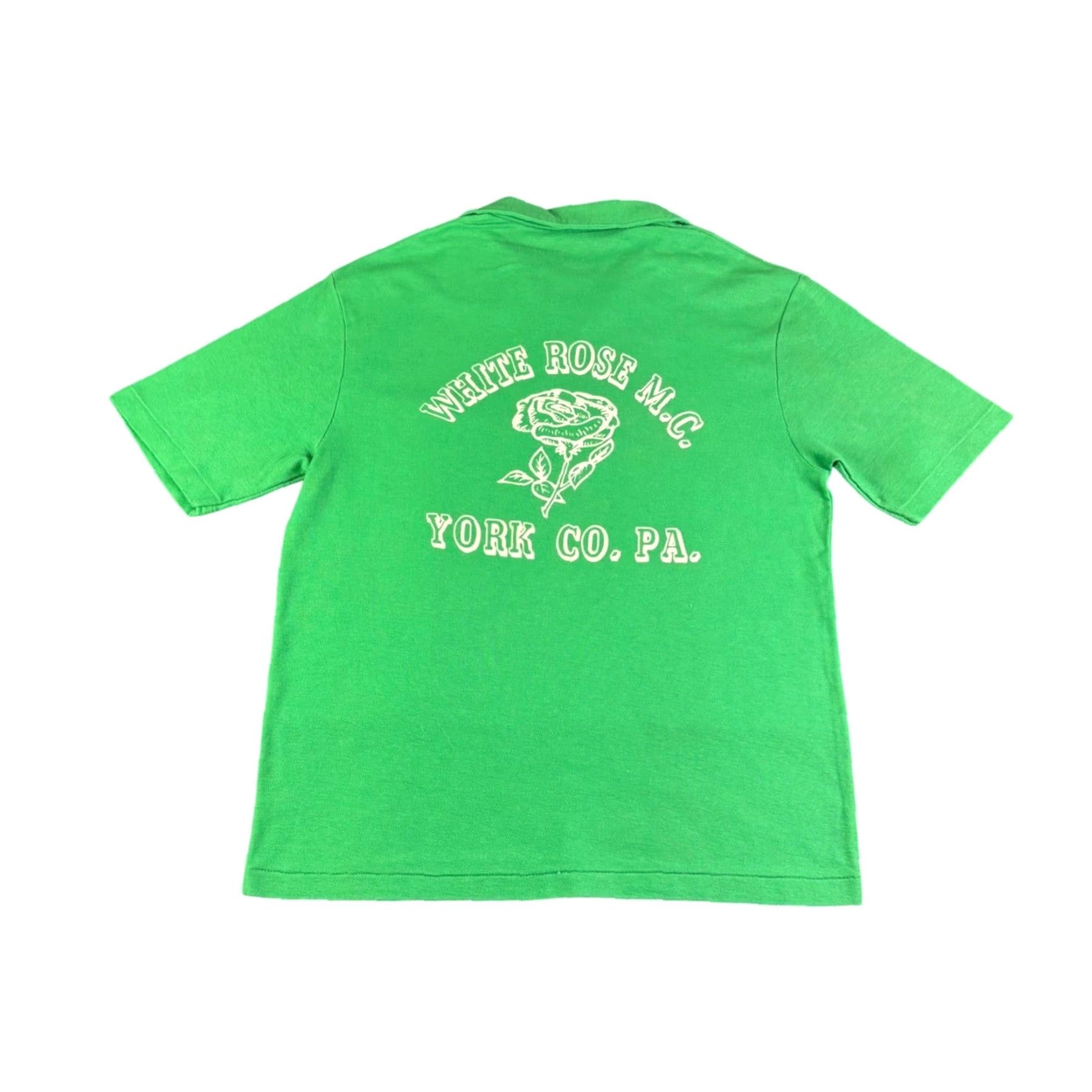 Vintage VINTAGE Polo Shirt Green Mens Medium Motorcycle Graphic Print Casual Pique Short Sleeve Collared Button Front Size US M / EU 48-50 / 2 - 2 Thumbnail